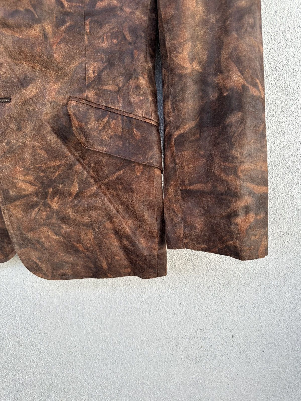 Japanese Brand × Tornado Mart Tornado Mart Brown Leather Grain Printed Blazer Size US M / EU 48-50 / 2 - 7 Thumbnail