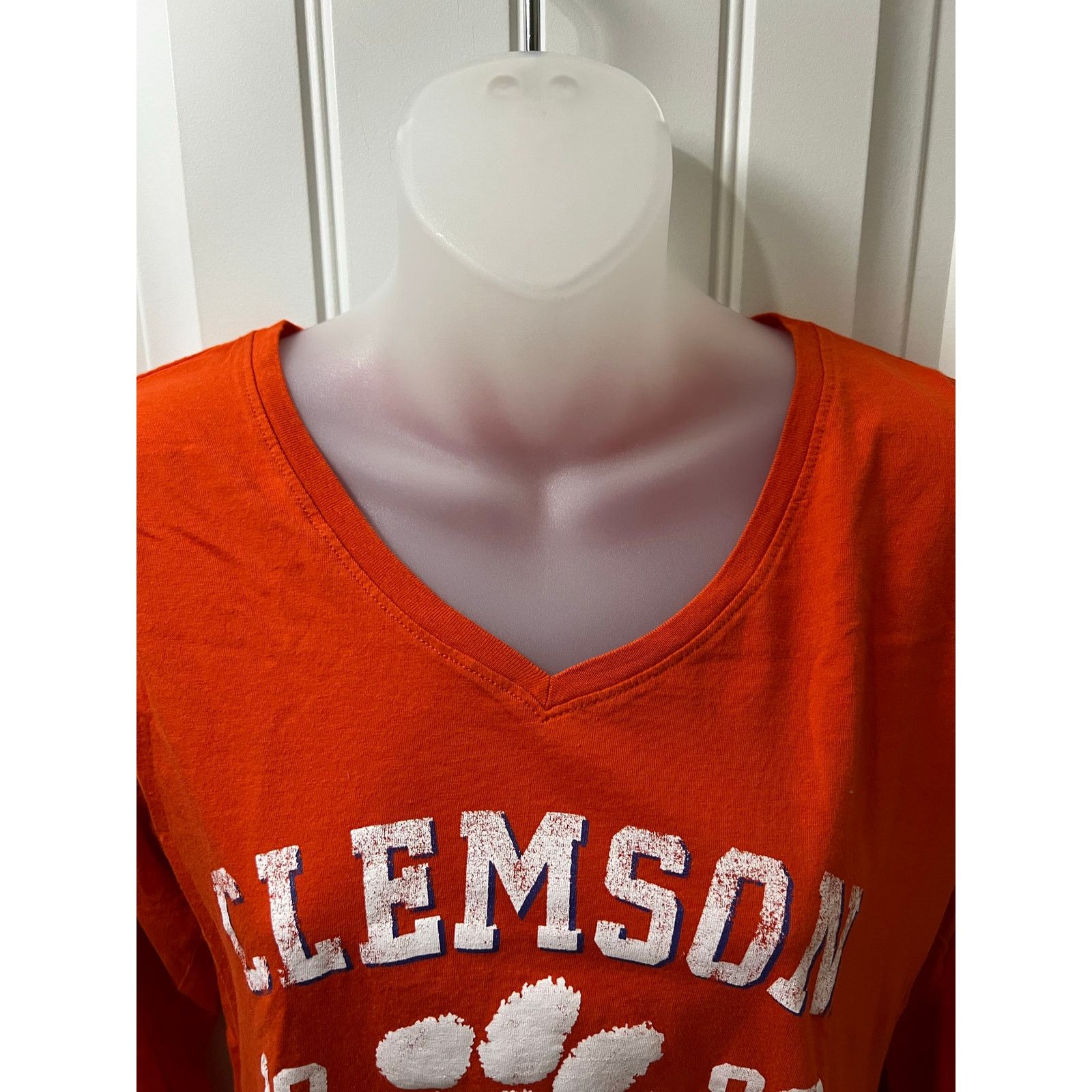 Russell Athletic Clemson Tigers 1889 Paw Logo Long Sleeve T-Shirt V-neck L Size L / US 10 / IT 46 - 5 Thumbnail