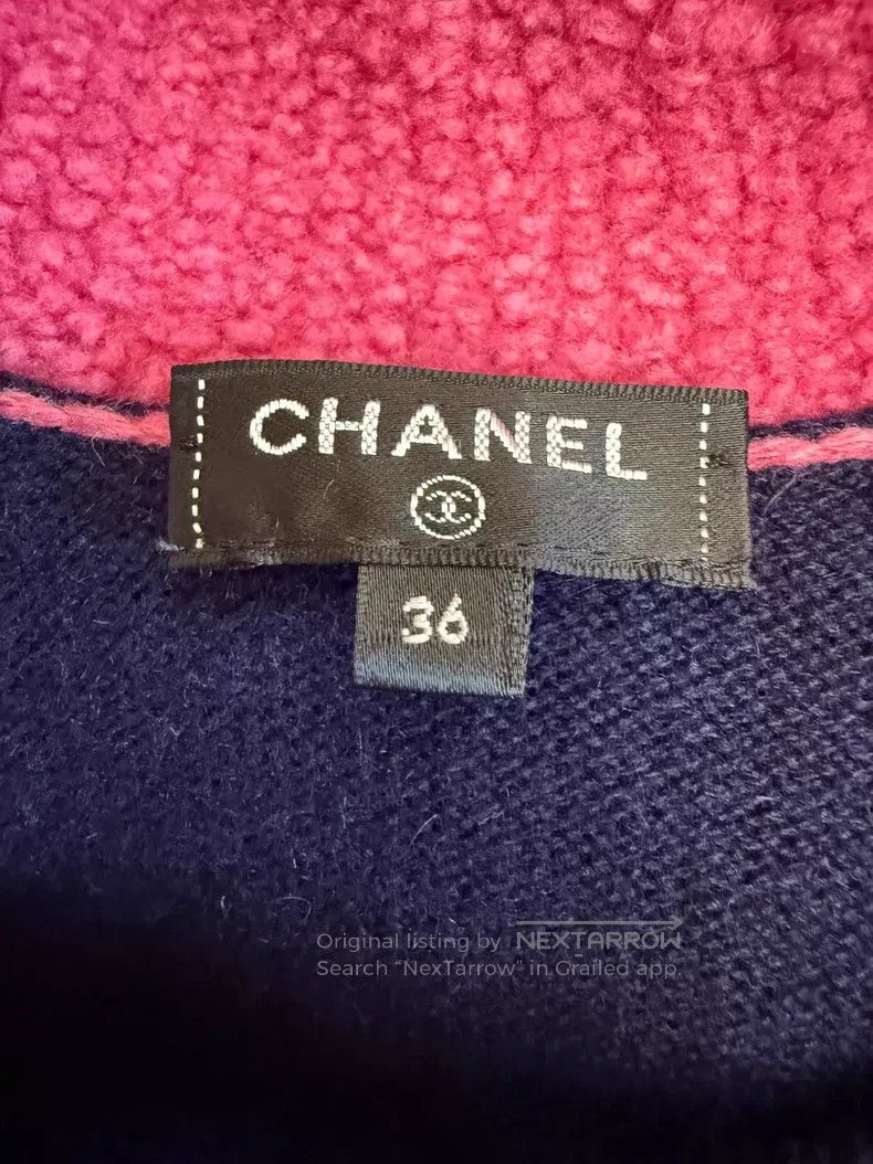 Chanel Chanel 19K dark blue pink edge cashmere cardigan coat Size XS / US 0-2 / IT 36-38 - 5 Thumbnail