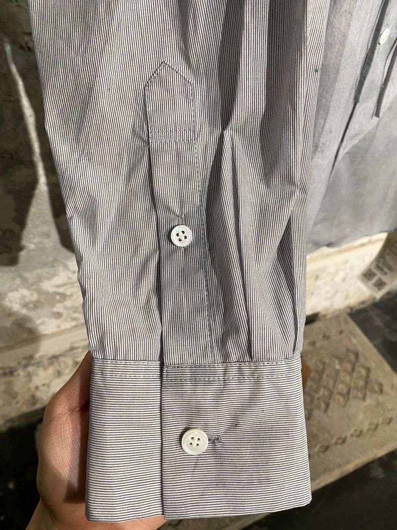 Y's Y's Blue and Grey Stripe Panel Shirt Size US M / EU 48-50 / 2 - 6 Thumbnail