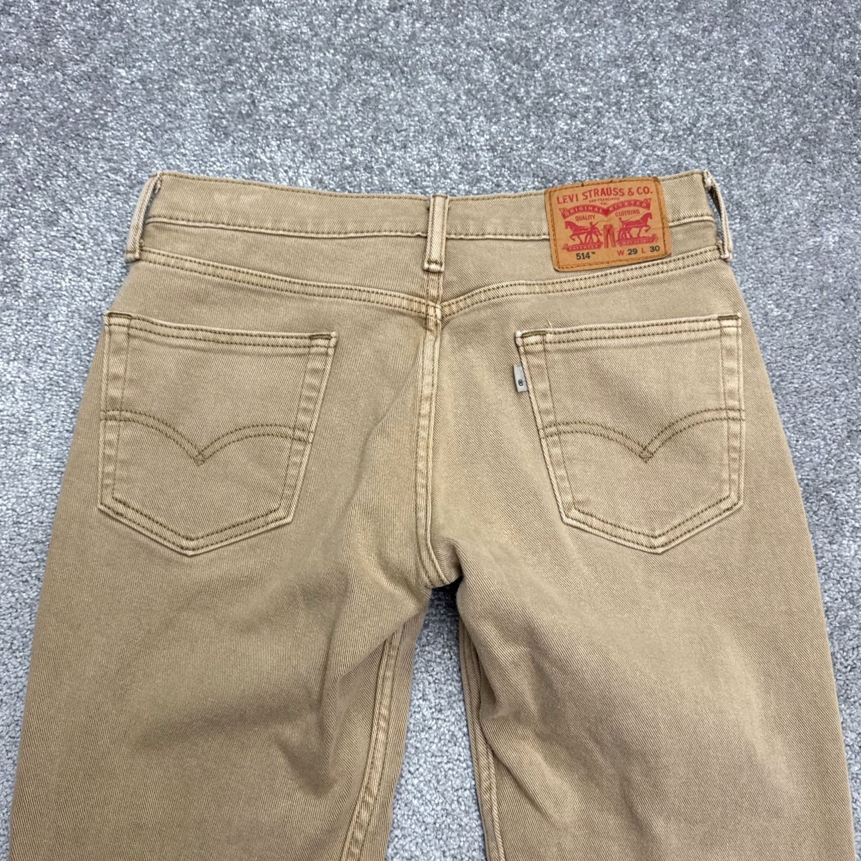 Levi's Levi's 514 Jeans Mens 30x27 Khaki Brown Cotton Denim Straight Regular Comfort Stretch Size US 30 / EU 46 - 6 Thumbnail