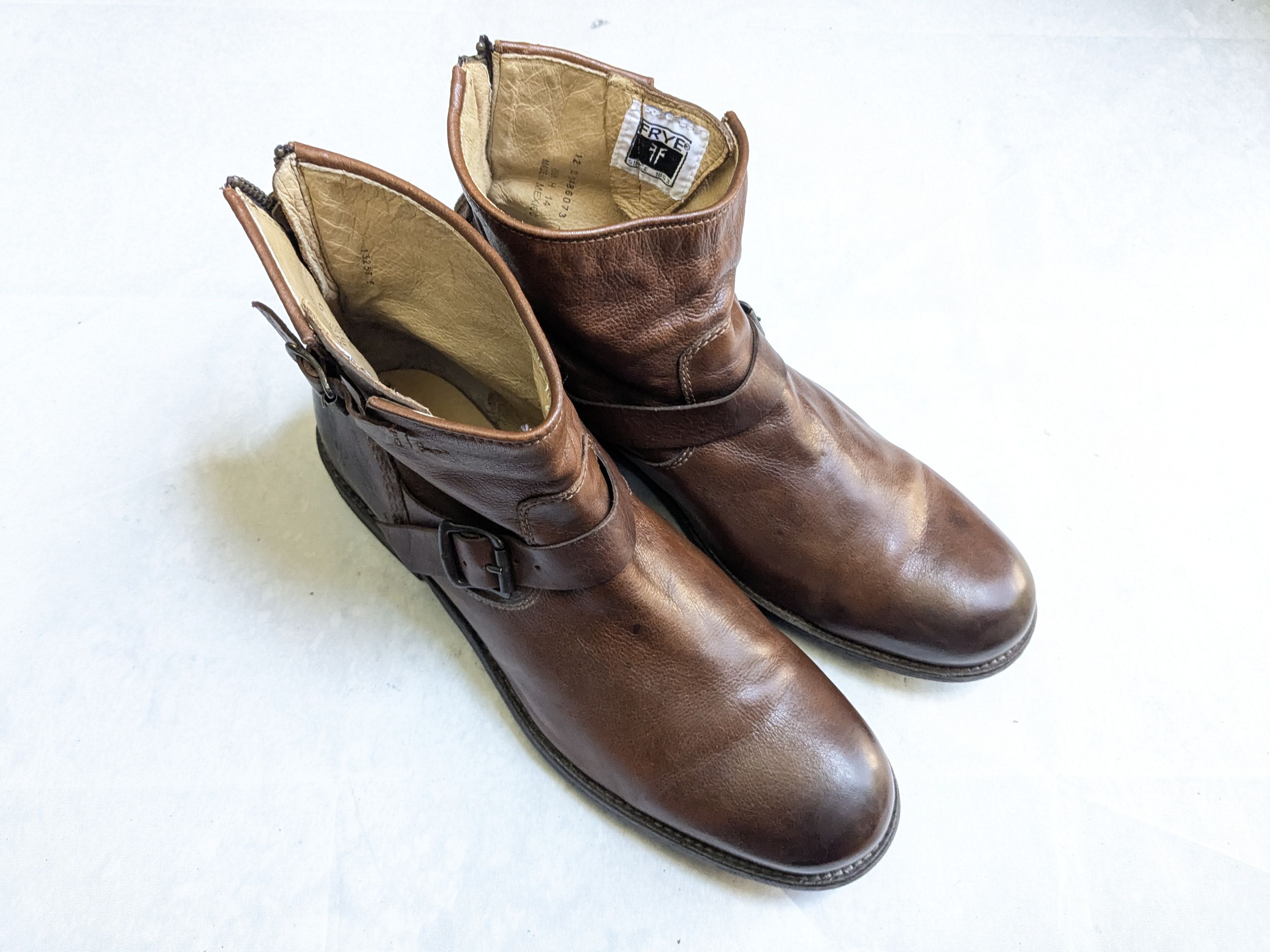 Frye Frye Engineer Boots Brown 12 D Leather Buckle Strap Size US 12 / EU 45 - 4 Thumbnail