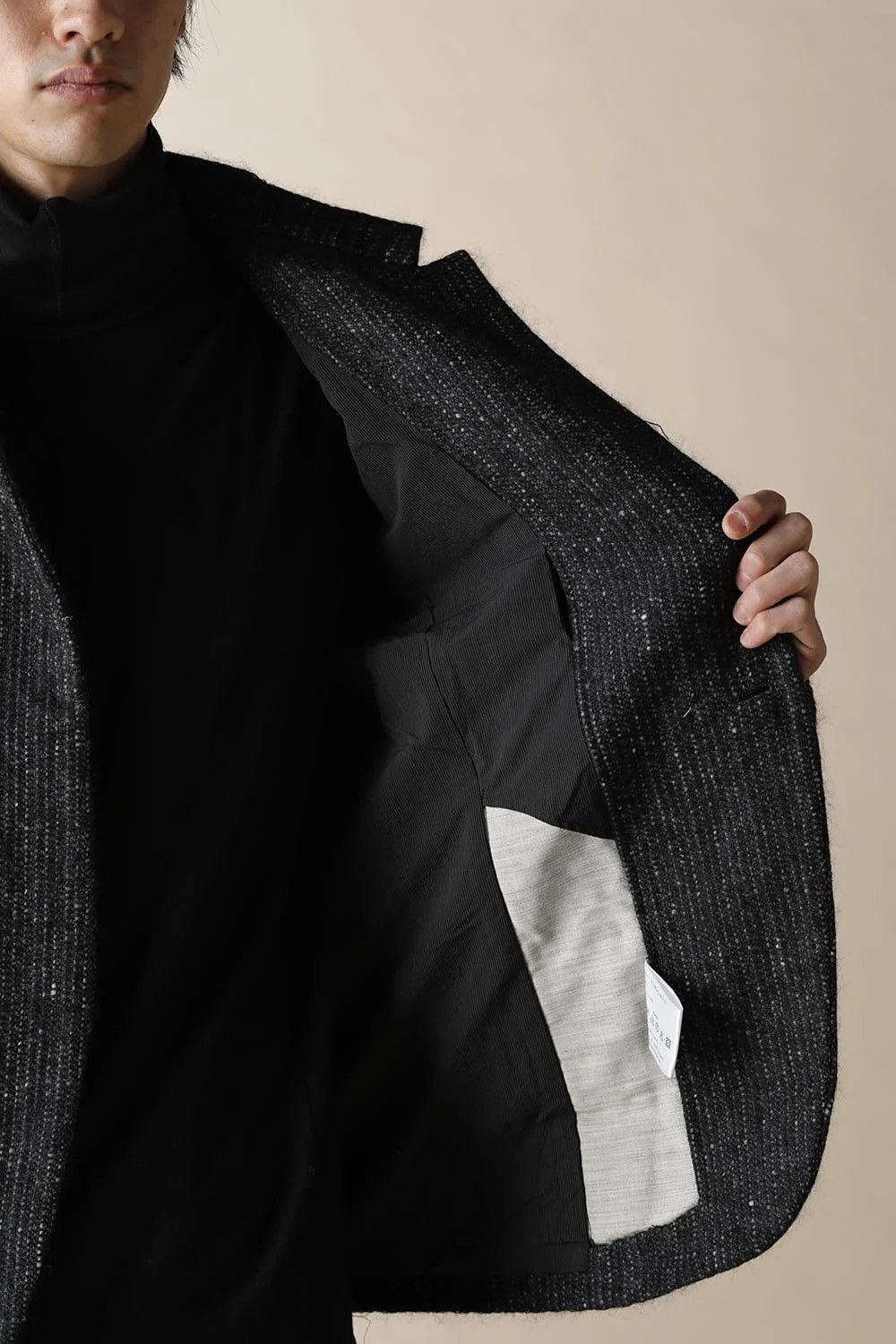 Individual Sentiments STAND COLLAR TUCK ARM JACKET - JK50-MW7_gray black Size US S / EU 44-46 / 1 - 4 Thumbnail