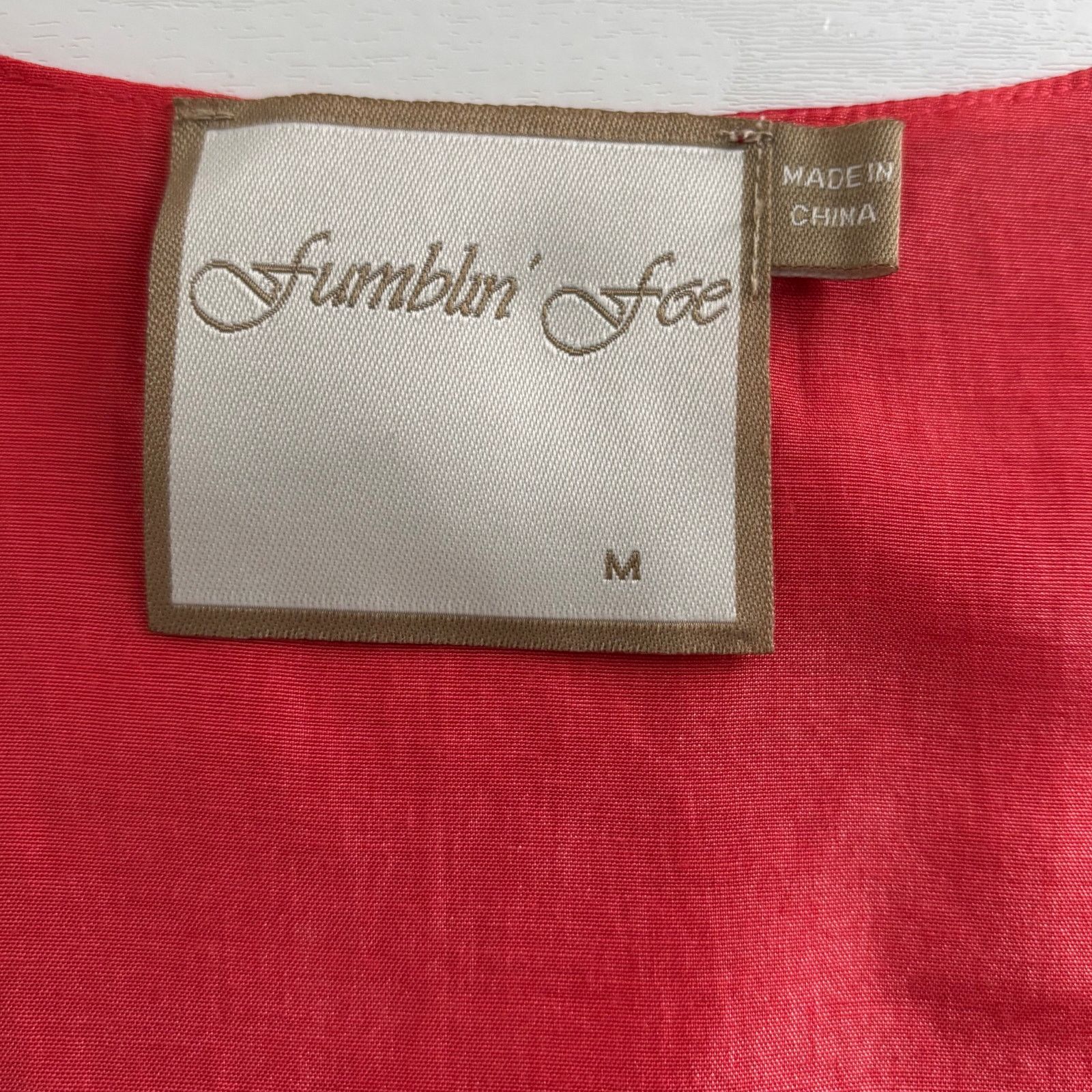 Other Fumblin' Fee Red Silk Peplum Sleeveless Top Button Front Size M / US 6-8 / IT 42-44 - 7 Thumbnail