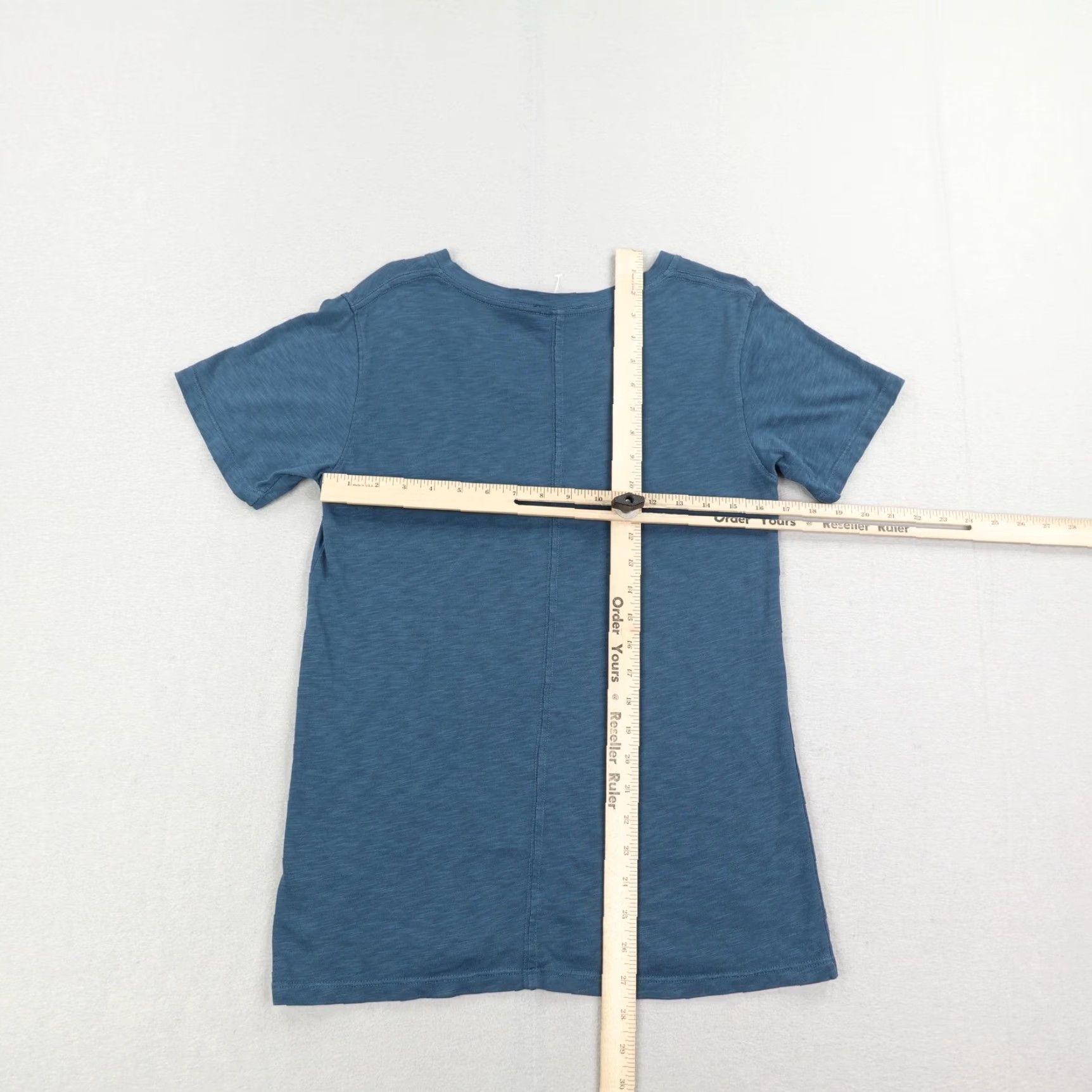 Vintage American Giant Shirt Womens Medium Blue Supima Cotton V Neck Made USA Casual Top Size M / US 6-8 / IT 42-44 - 6 Thumbnail