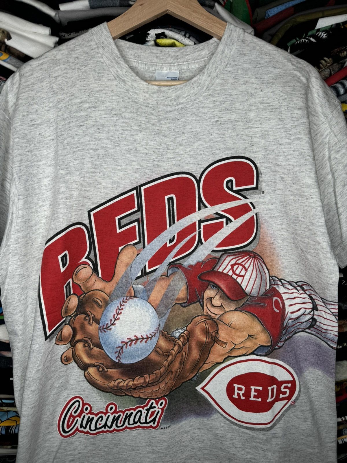 MLB × Salem Sportswear × Vintage Vintage 1994 Cincinnati Reds MLB Wrap Around Large Tee Size US L / EU 52-54 / 3 - 2 Thumbnail