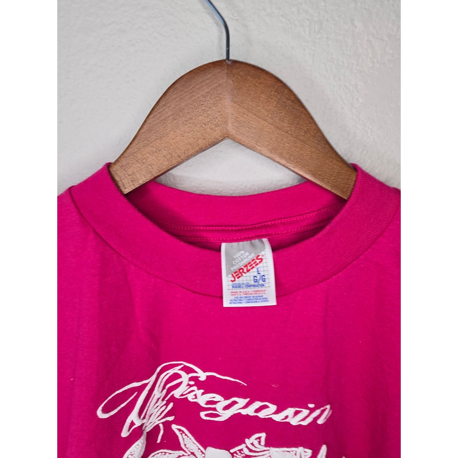 Jerzees × Vintage Vintage Test Print Shirt Pink L Floral OOAK Misprint Tee Size US L / EU 52-54 / 3 - 3 Thumbnail