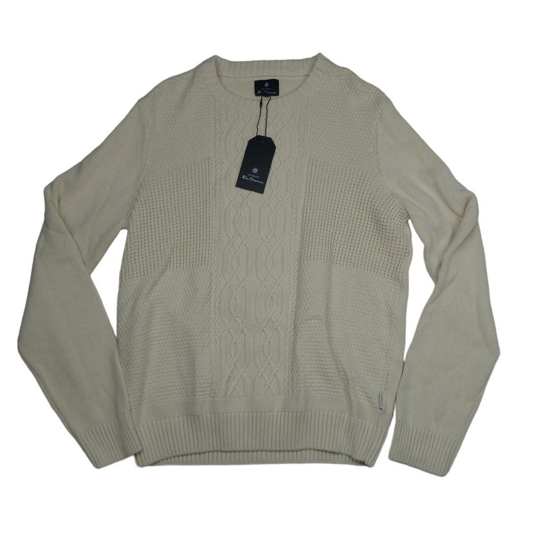 Ben Sherman Ben Sherman Fisherman Cable-knit Sweater medium Ivory Size US M / EU 48-50 / 2 - 1 Thumbnail