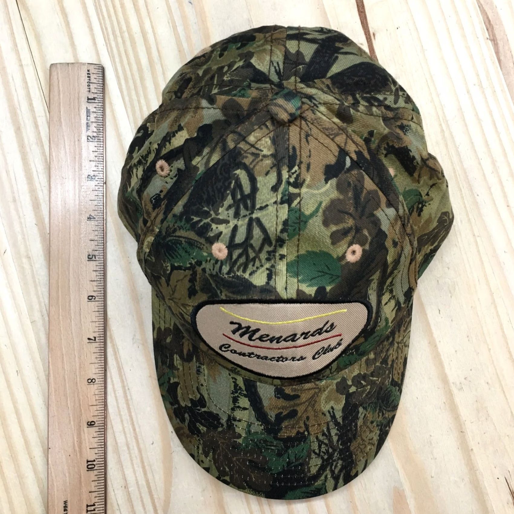 Vintage Menards Camouflage Baseball Cap Hat Mens One Size Green Camo Cotton Adjustable Size ONE SIZE - 3 Thumbnail