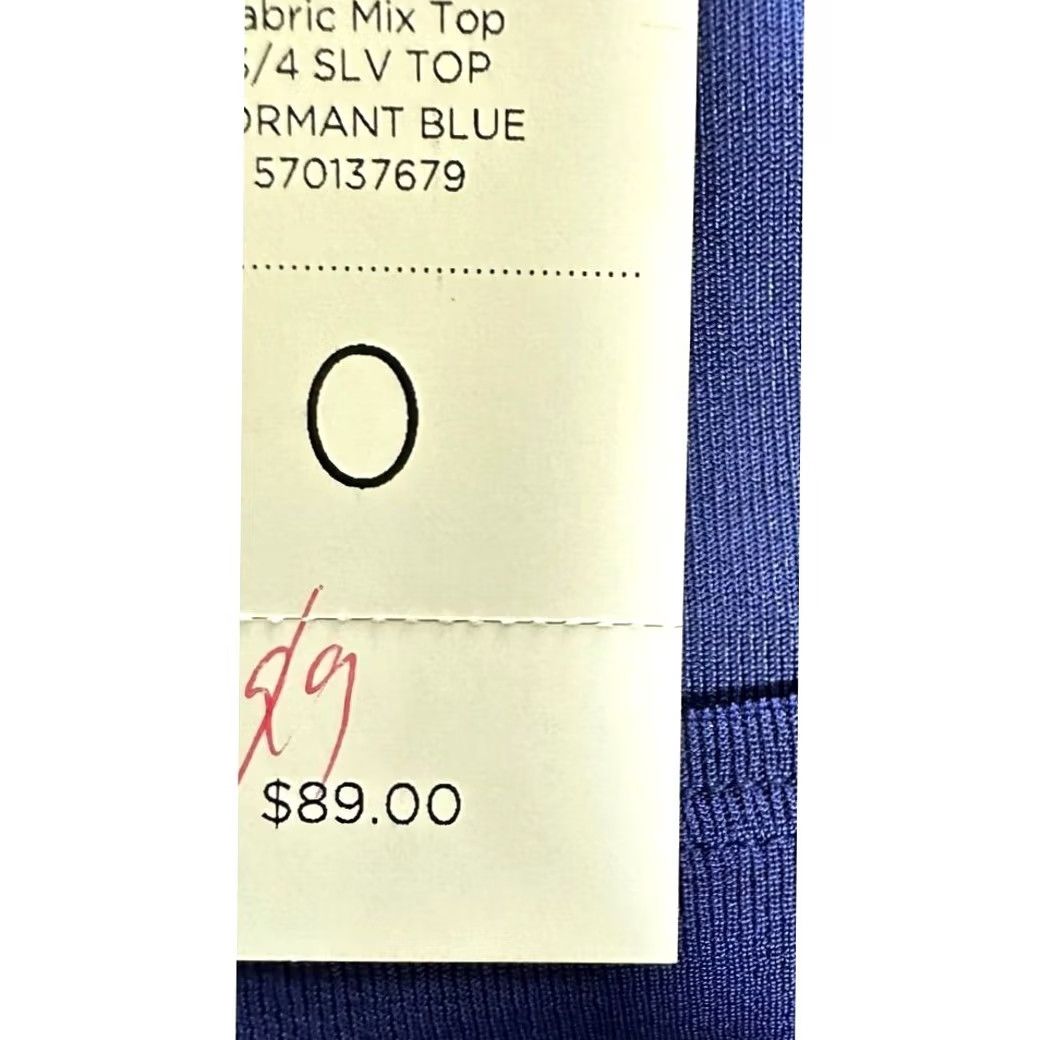 Vintage VINTAGE Chicos Shirt Womens 0 Blue Travelers Fabric Mix Top 3/4 Sleeve Blouse Ladies NEW Size XS / US 0-2 / IT 36-38 - 4 Thumbnail