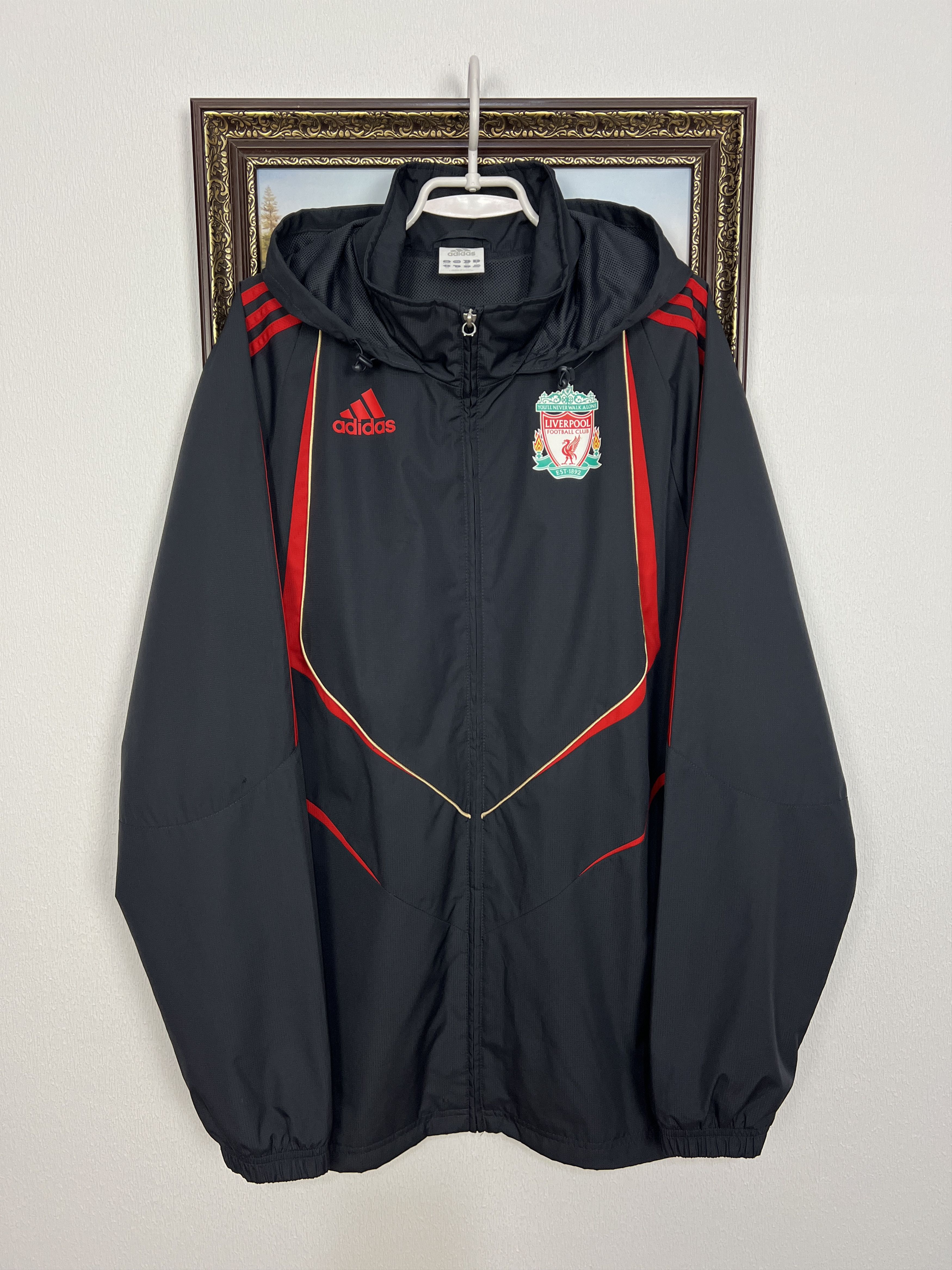 Adidas Liverpool Football Jacket Soccer Track Top Hooded Rare Size US XL / EU 56 / 4 - 1 Thumbnail