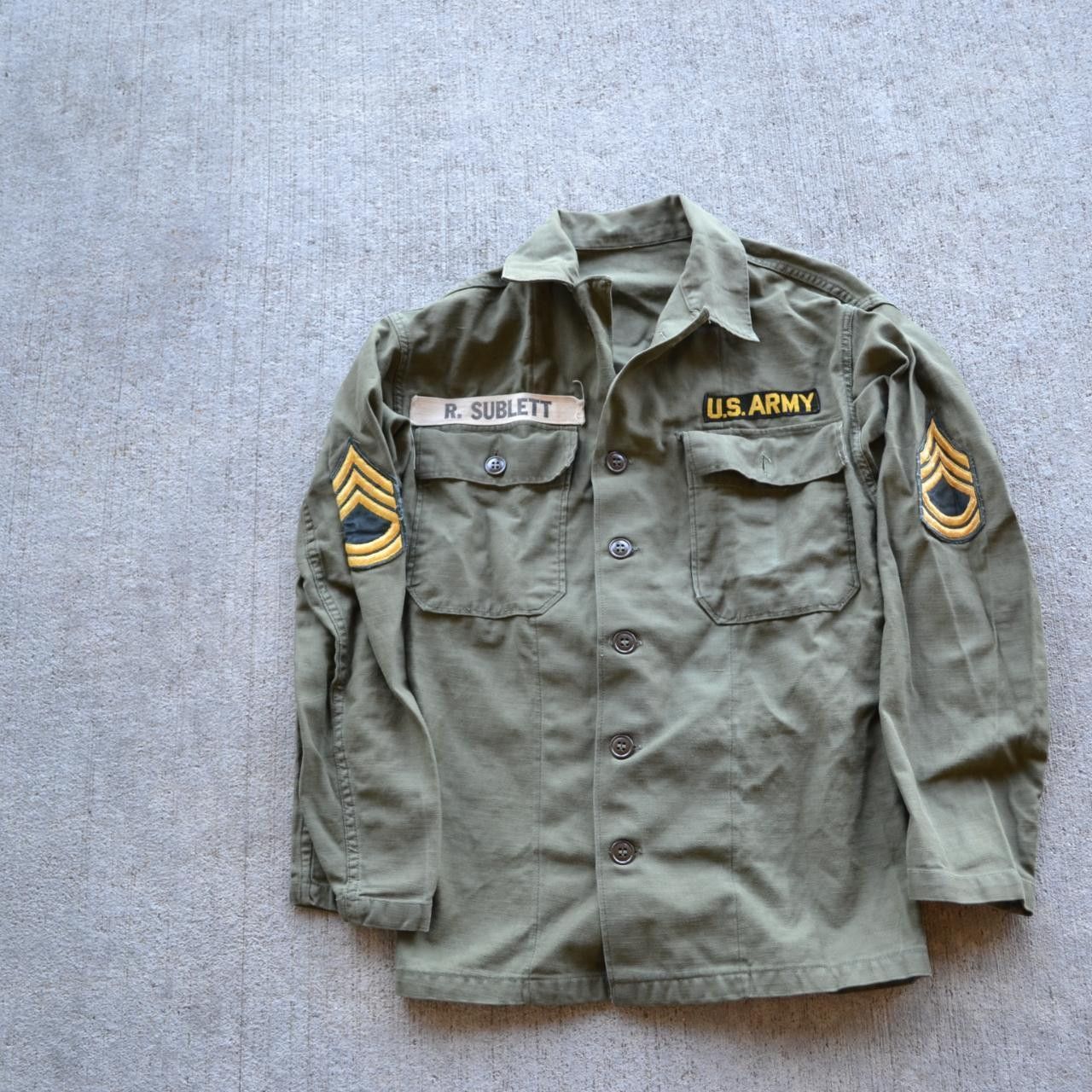 Vintage vietnam fatigue shirt sergeant Size US M / EU 48-50 / 2 - 1 Thumbnail