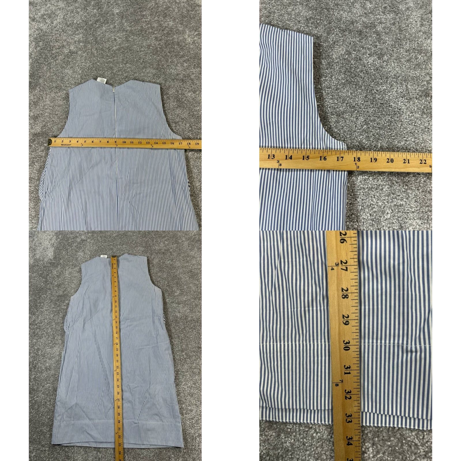 Max Mara Weekend Max Mara Dress Womens 4 Blue White Cotton Striped Sleeveless Round Neck Zip A-Line Blouson Sheath Casual Summer Spring Fall Mens? Size S / US 4 / IT 40 - 8 Thumbnail