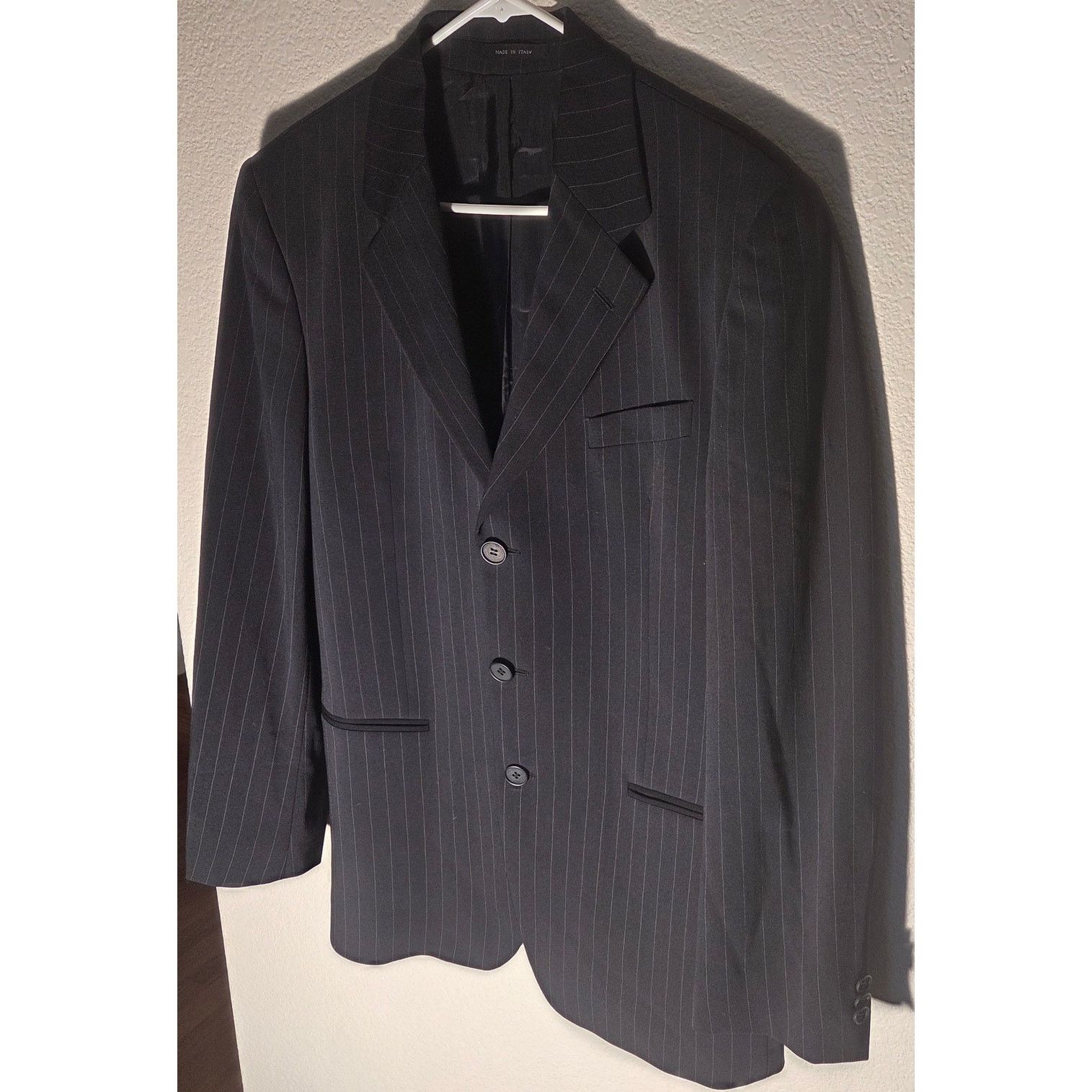 Emporio Armani Emporio Armani Men's Black Pinstripe Suit Jacket - Size 38R Size 38R - 4 Thumbnail
