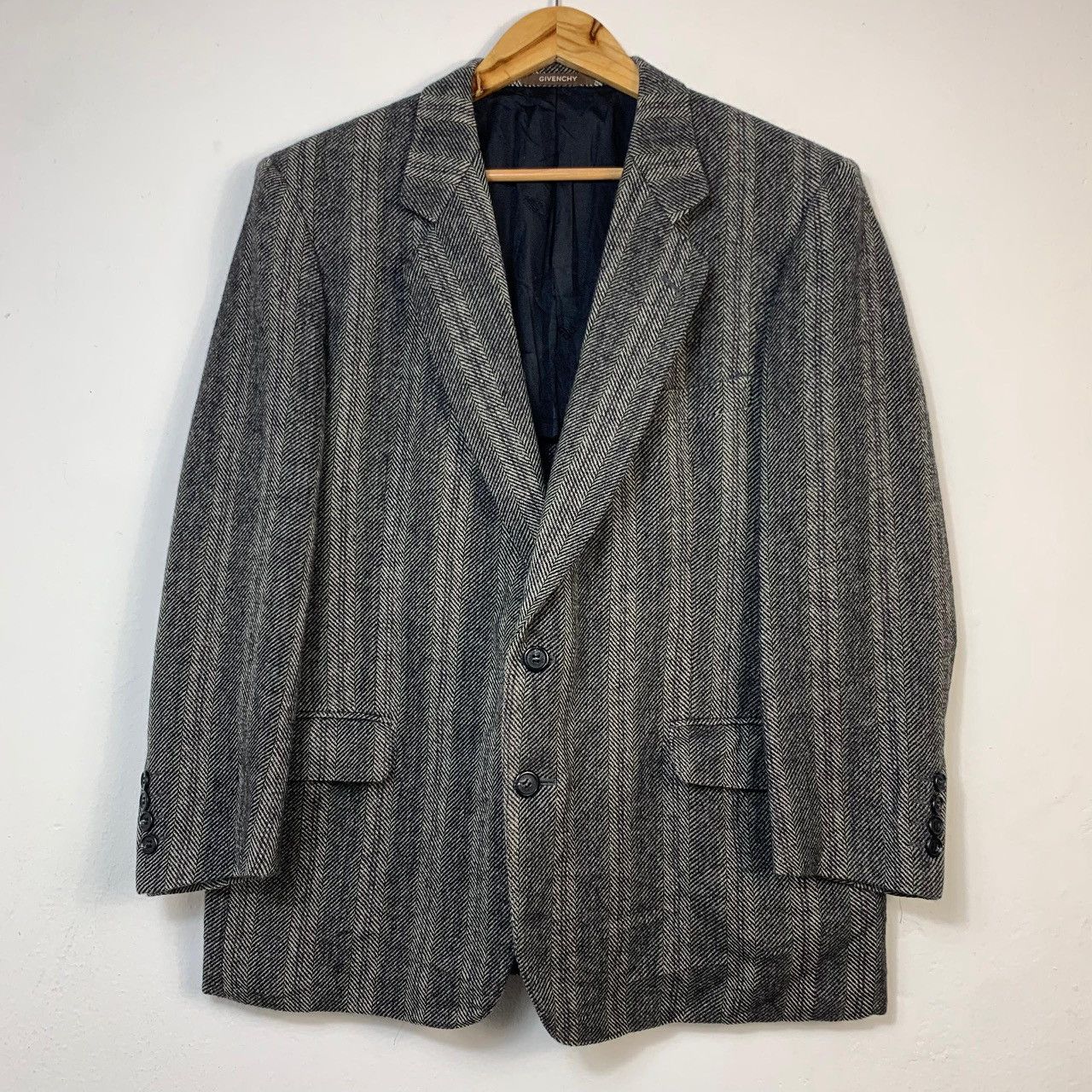Givenchy 90s GIVENCHY STRIPED WOOL BLAZER Size 38S - 1 Thumbnail
