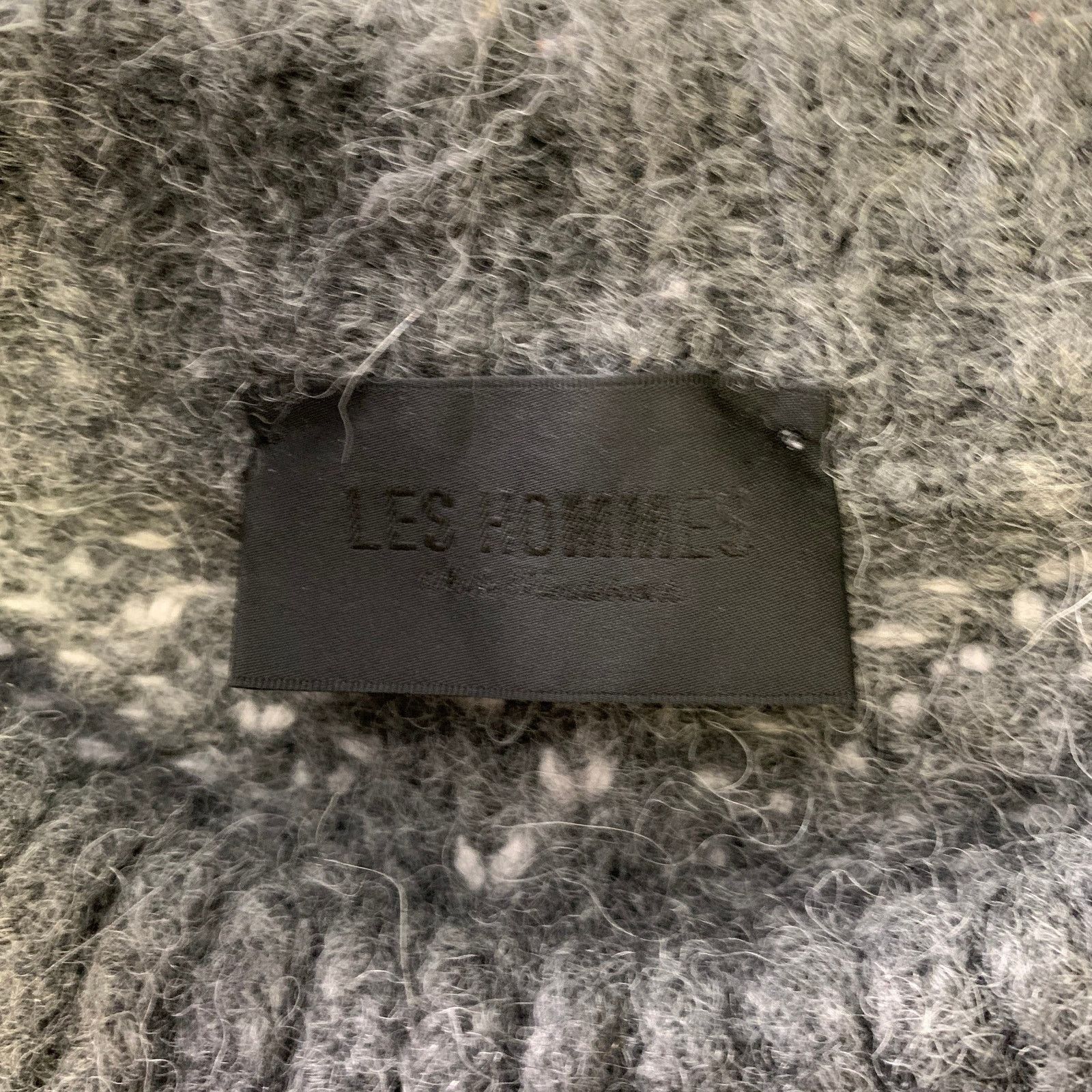Les Hommes LES HOMMES Light Grey Angora Blend Crew-Neck Sweater S Size US S / EU 44-46 / 1 - 5 Thumbnail