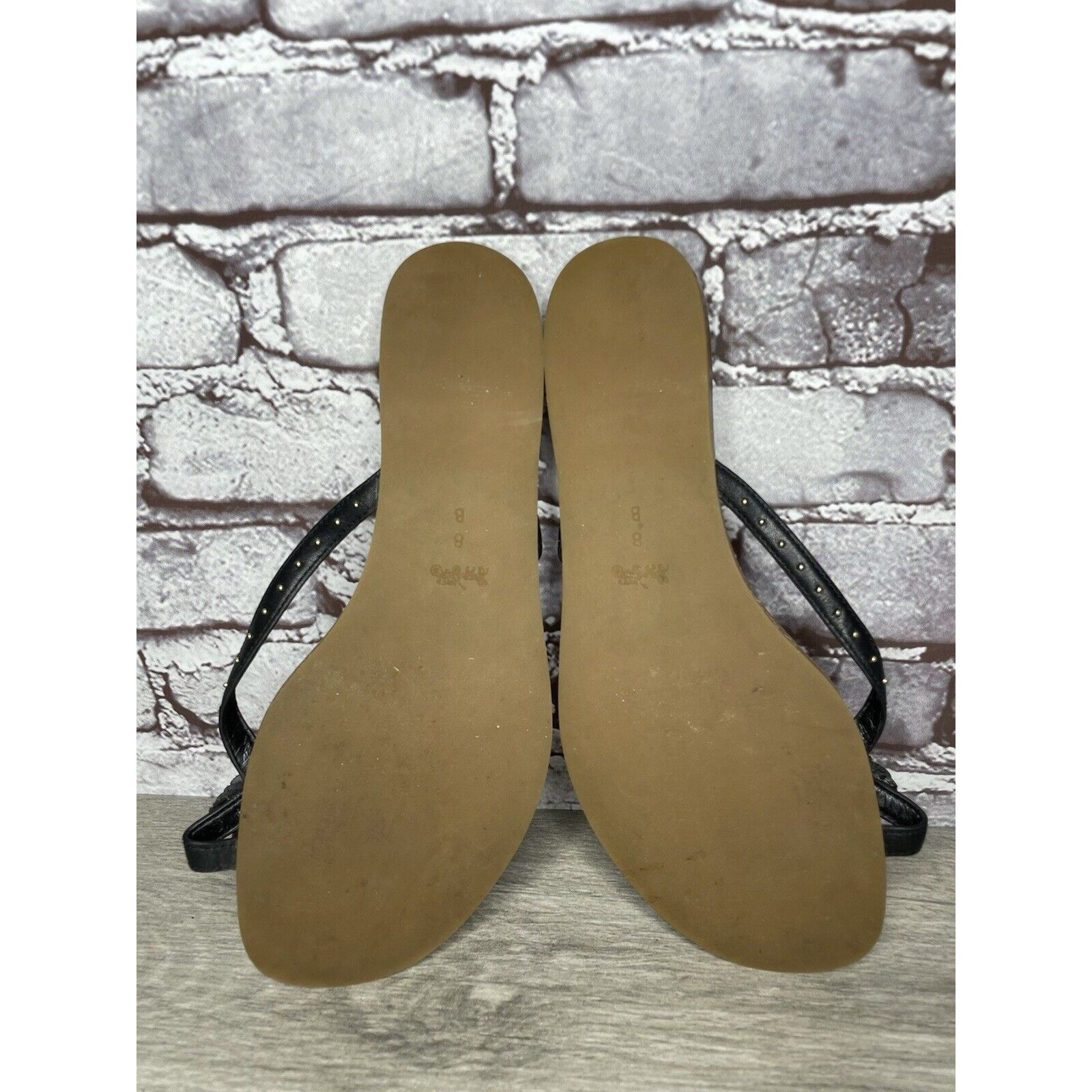Coach Coach New York DENI Black Leather Feather Thong Flat Sandals Size US 8 / IT 38 - 21 Thumbnail