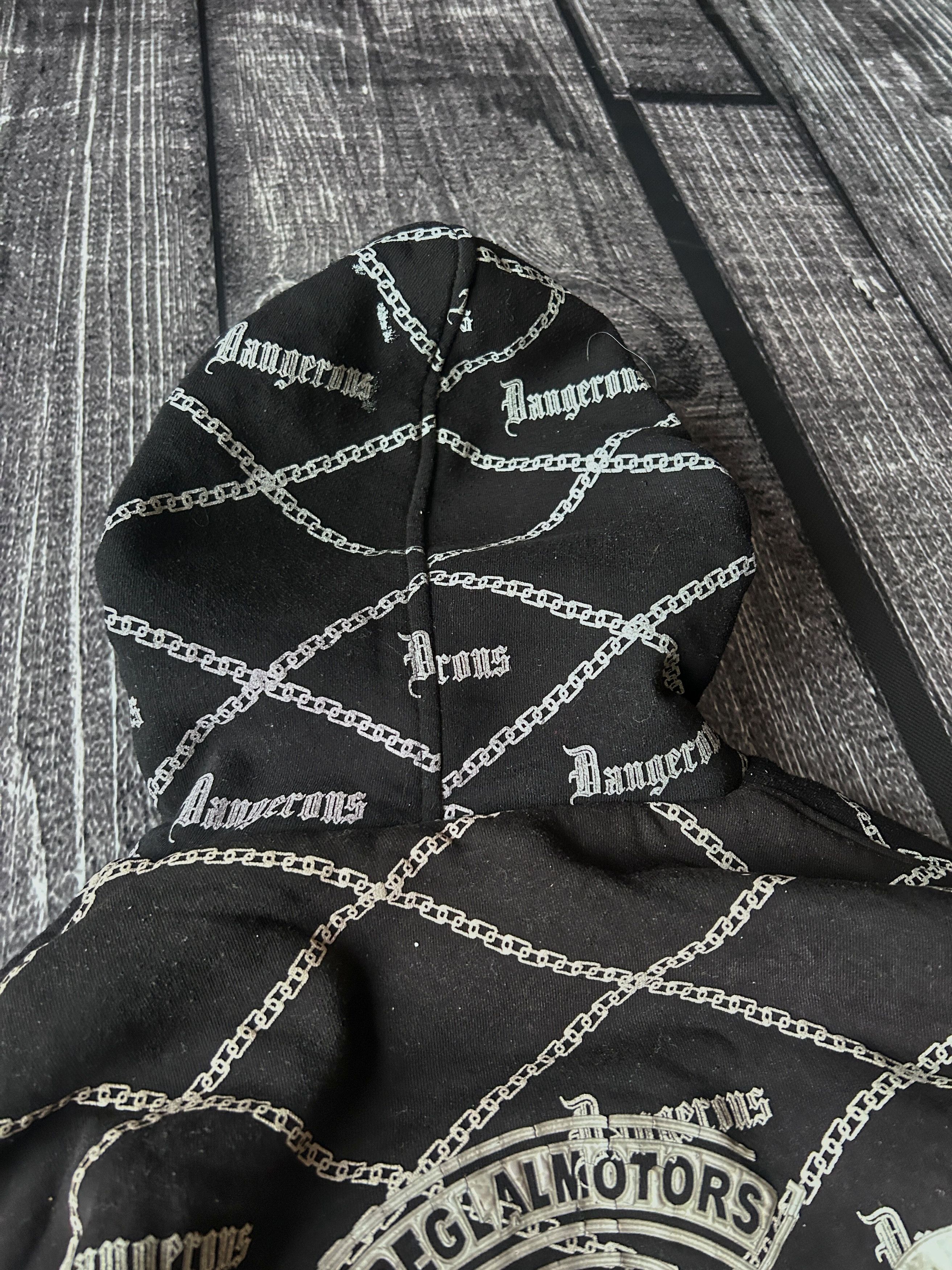 Vintage Dangerous Black All Over Print Sherpa Lined Zip Hoodie Size US M / EU 48-50 / 2 - 14 Thumbnail