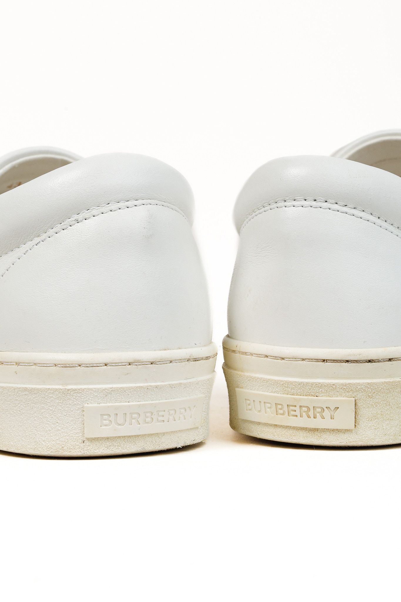 Burberry Burberry Men's Thompson White Leather Slip On Shoes Size US 10 / EU 43 - 9 Thumbnail