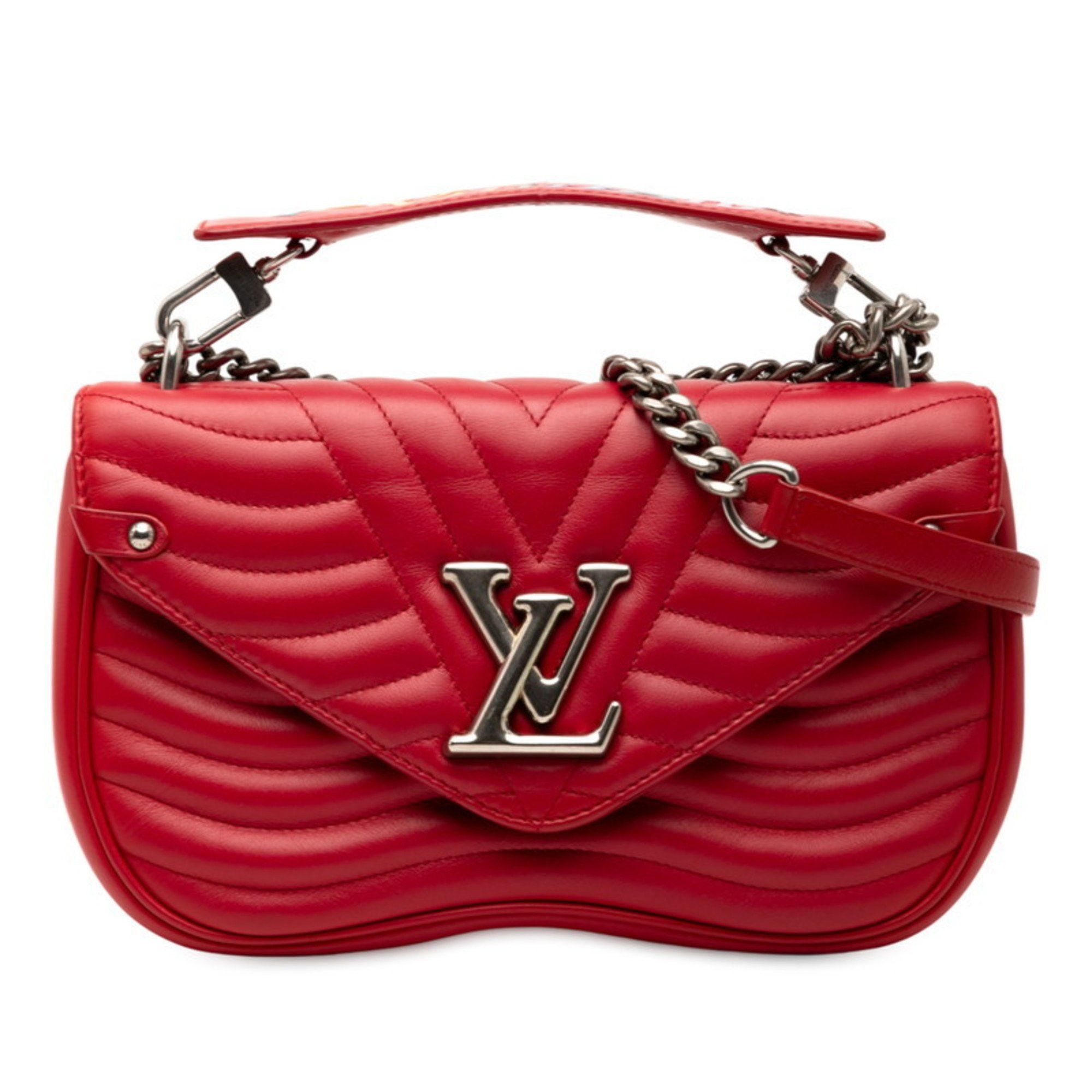 Louis Vuitton New Wave Chain Bag MM Handbag/Shoulder 2WAY M51943 Red Leather Women's LOUIS VUITTON