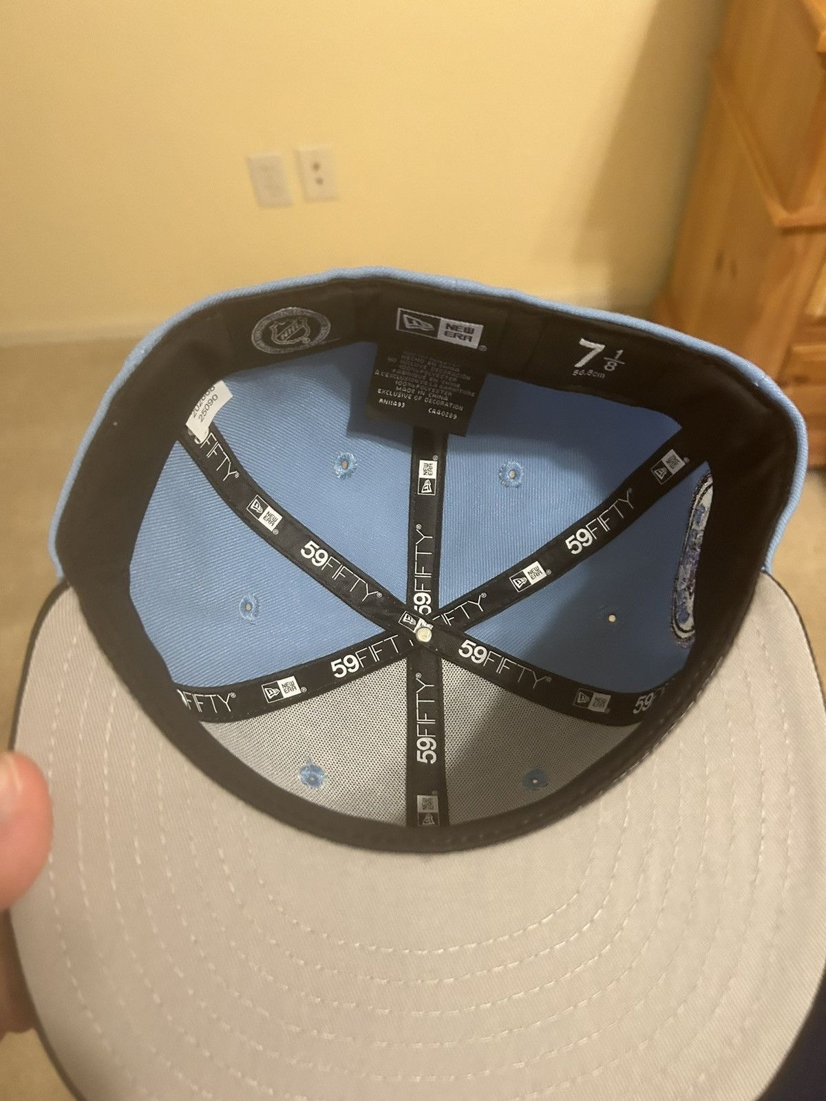 New Era Baby blue/black/pink Anaheim Ducks New Era Fitted Hat Size ONE SIZE - 4 Thumbnail