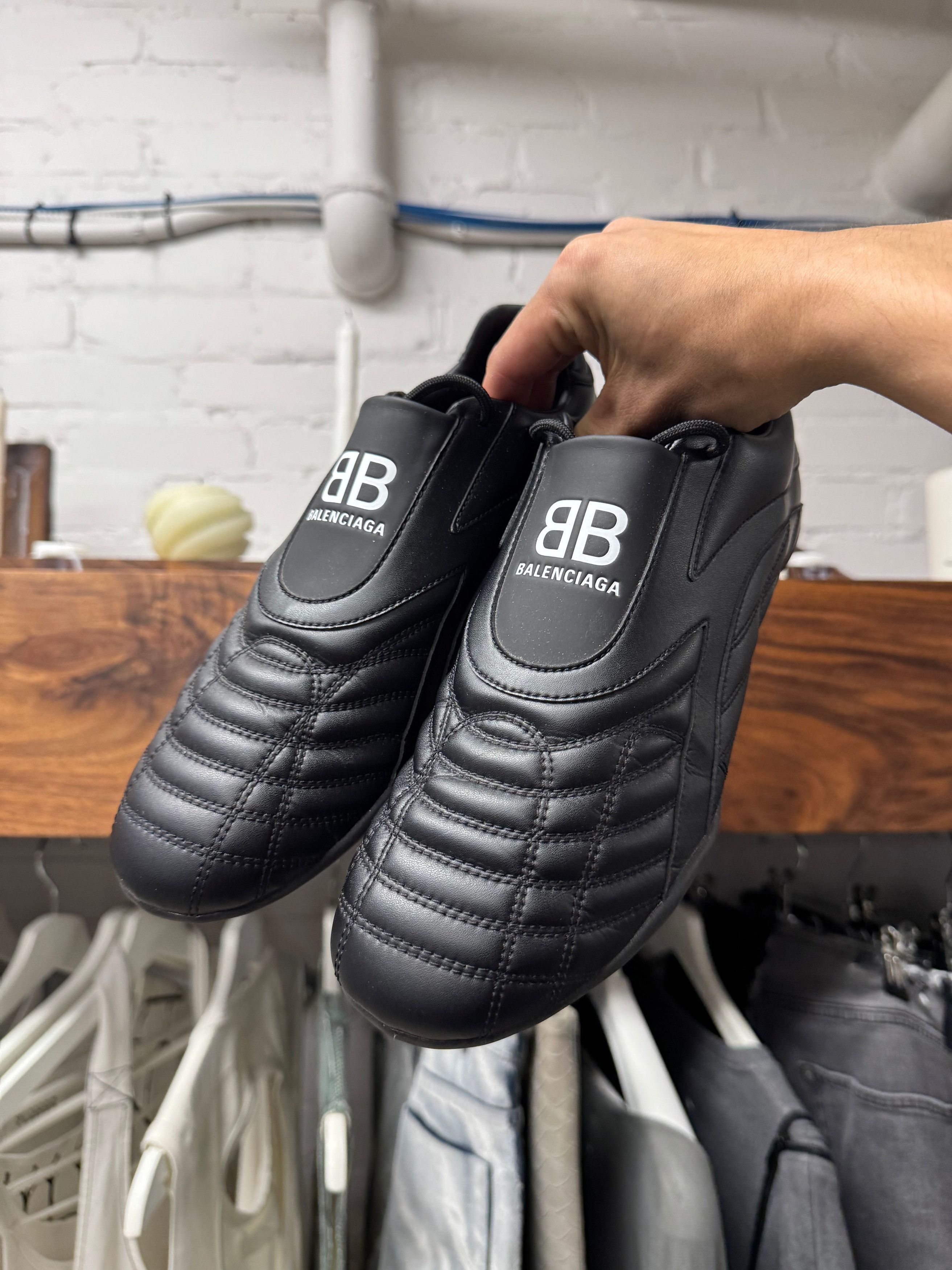 Balenciaga 'Zen' Black Low Top Leather Soccer Shoes