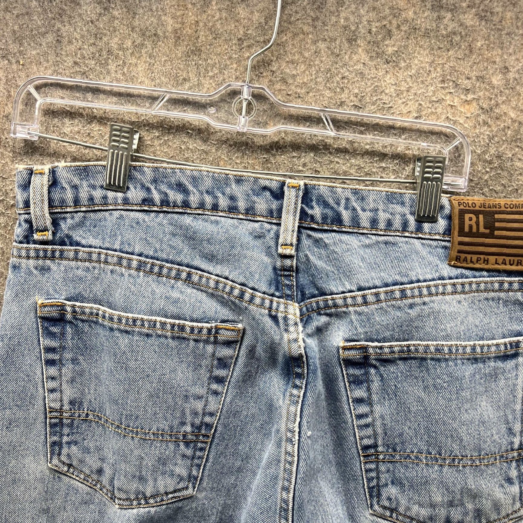 Polo Ralph Lauren VINTAGE Polo Ralph Lauren Jeans Mens 34x32 Blue Relaxed Straight Denim 5-Pocket Logo 100% Cotton RL Polo Jeans Company Mens Blue Jeans Size US S / EU 44-46 / 1 - 3 Thumbnail
