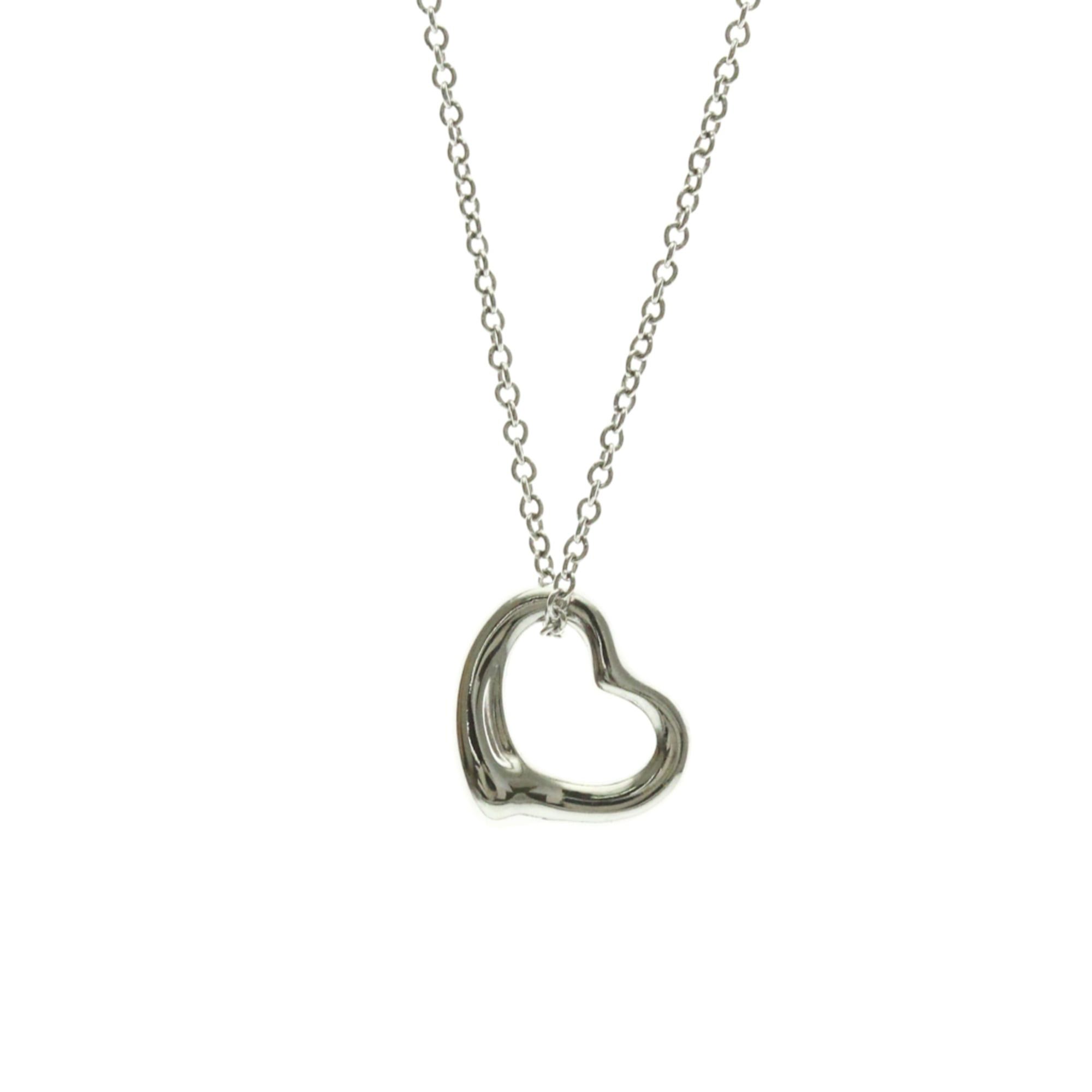 Tiffany & Co. Tiffany Open Heart Platinum No Stone Men,Women Fashion Pendant Necklace (Silver) Size ONE SIZE - 1 Thumbnail