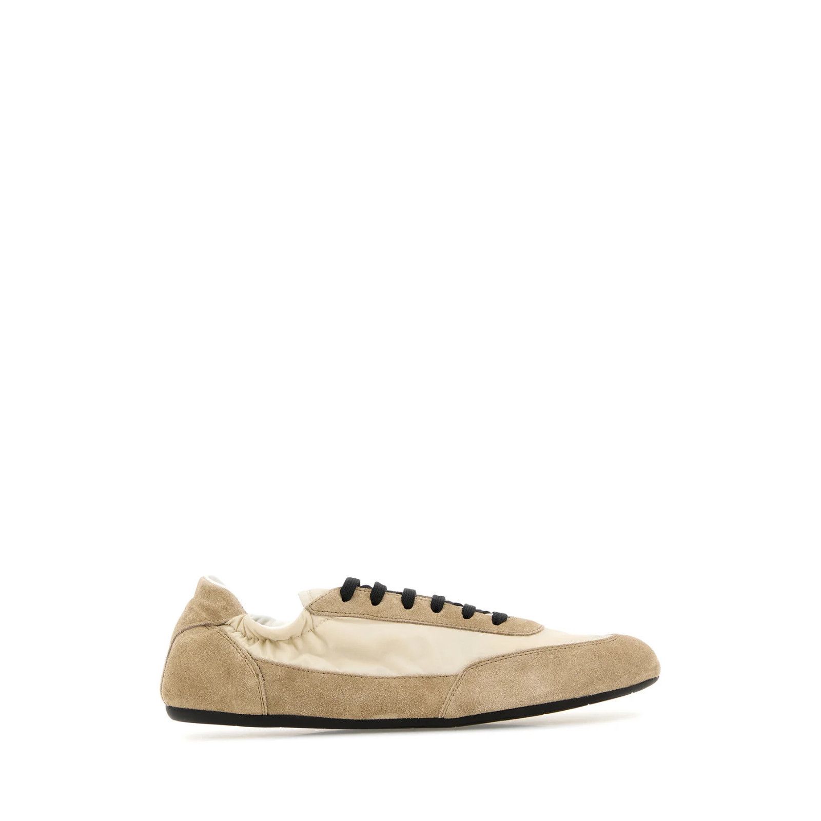 PRADA Collapse $975 Beige Re-Nylon And Suede Sneakers New An