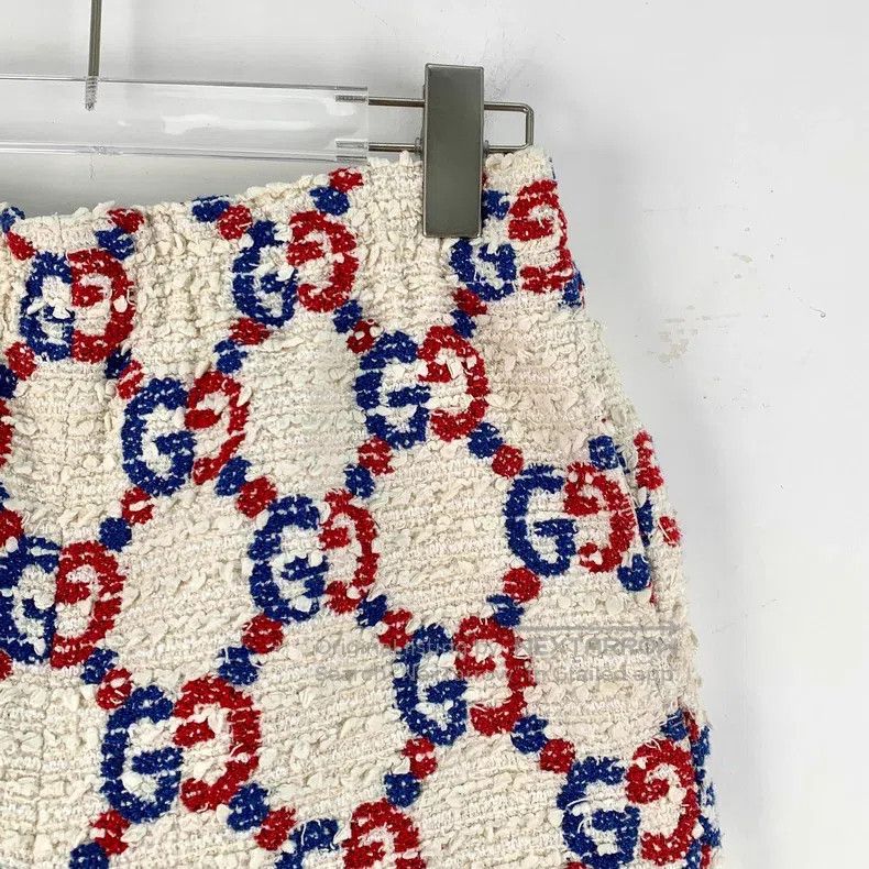 Gucci Gucci Colour-blocked logo jacquard full-print cotton tweed Size 27" / US 4 / IT 40 - 3 Thumbnail