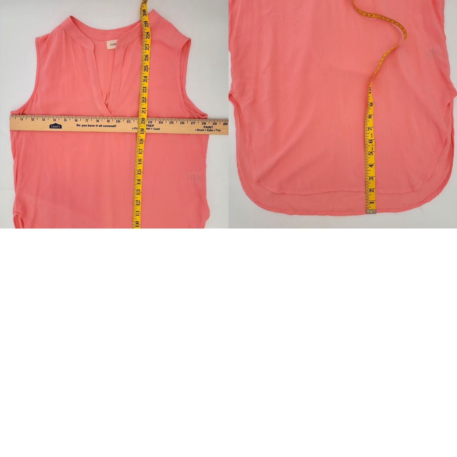 Vintage Cloth & Stone Blouse Shirt Womens XS V-Neck Sleeveless Peach Pink Tunic Beachy Bohemian Lightweight Casual Size XS / US 0-2 / IT 36-38 - 8 Thumbnail