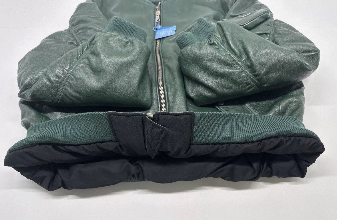 Prada prada raf simons green leather bomber jacket. Size US L / EU 52-54 / 3 - 4 Thumbnail