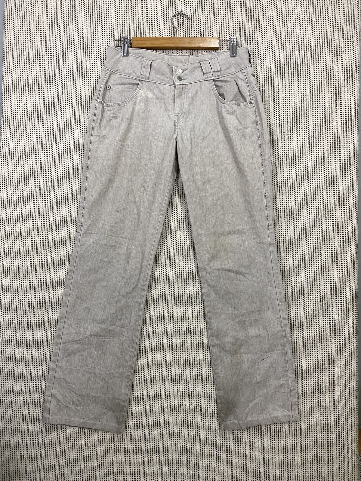Japanese Brand × Jean × Kenzo Vintage Kenzo jeans y2k white low rise straight leg denim Size US 30 / EU 46 - 3 Thumbnail