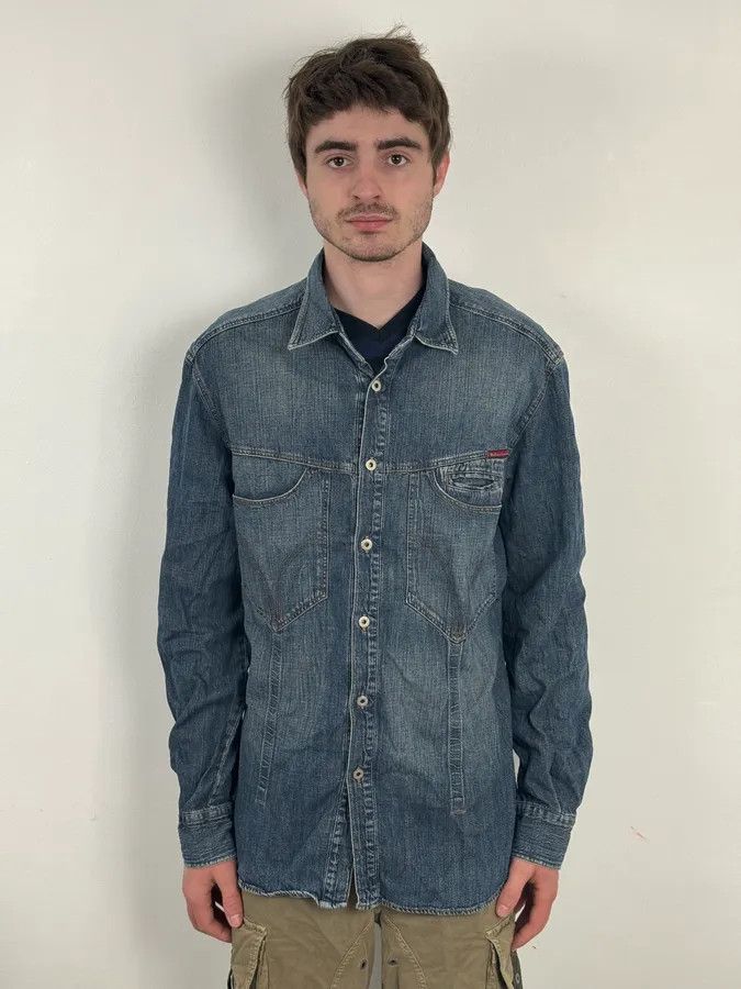 Dolce & Gabbana AW2003 Dolce & Gabbana Blue Cargo Denim Shirt Size US M / EU 48-50 / 2 - 2 Thumbnail