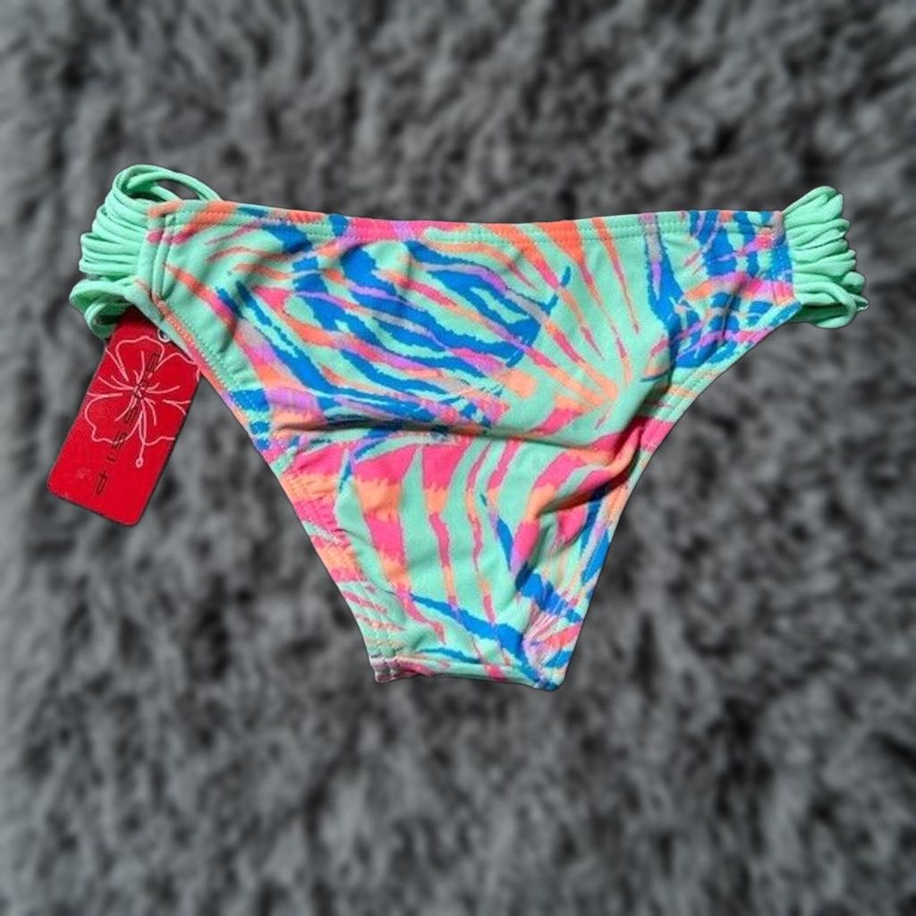 Swims Gossip Bikini Swim Bottom S Pastel Neon Zebra Print Lightweight Floral Green Regular Women Beach Colorful Retro Y2K Festival Resort Size 28" / US 6 / IT 42 - 1 Thumbnail