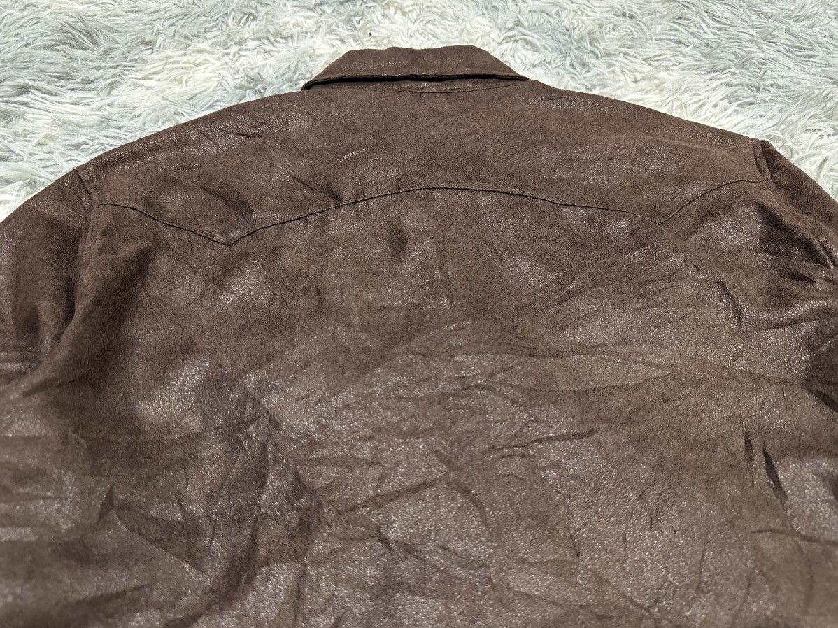If Six Was Nine 🔥Sick Y2K Omkoe Waxed Suede Western Shirt ZipperGoth Punk Size US L / EU 52-54 / 3 - 6 Thumbnail