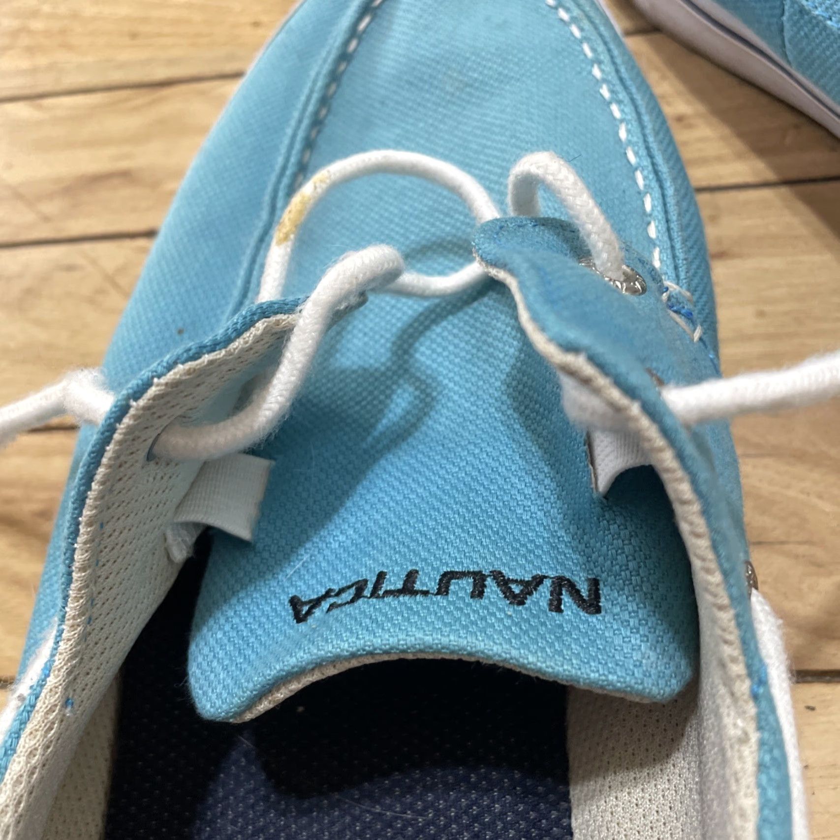 Nautica Nautica Top Sider Boat Shoes Men 13 Teal Blue Preppy Yacht Nautical Sail NM294R Size US L / EU 52-54 / 3 - 7 Thumbnail