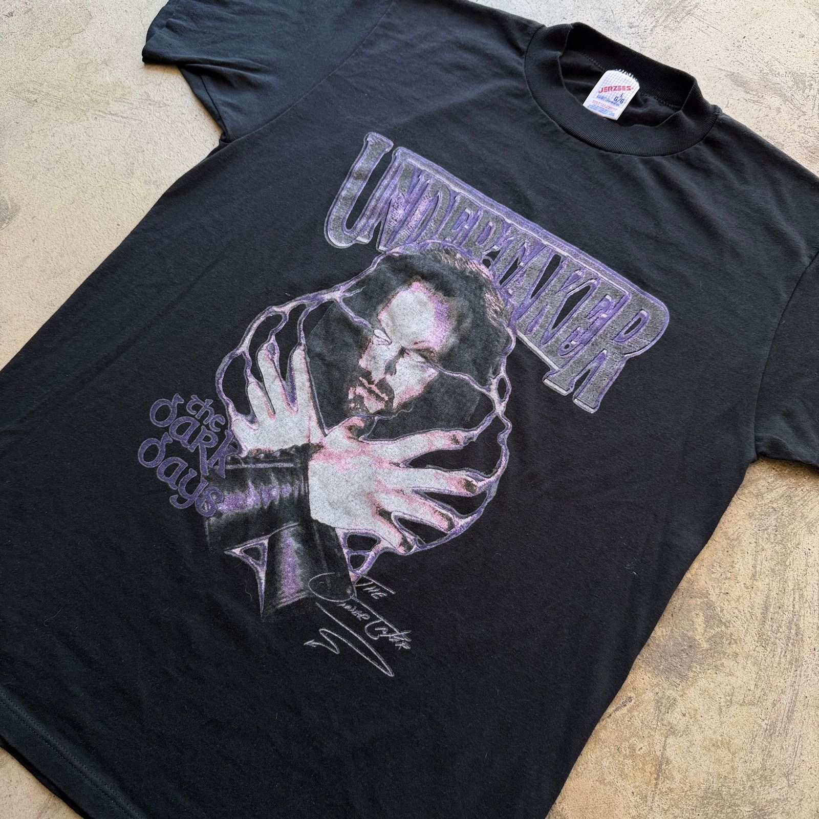 WWF Vintage 90s WWF The Undertaker The Dark Days Tee Jerzees Size US L / EU 52-54 / 3 - 3 Thumbnail
