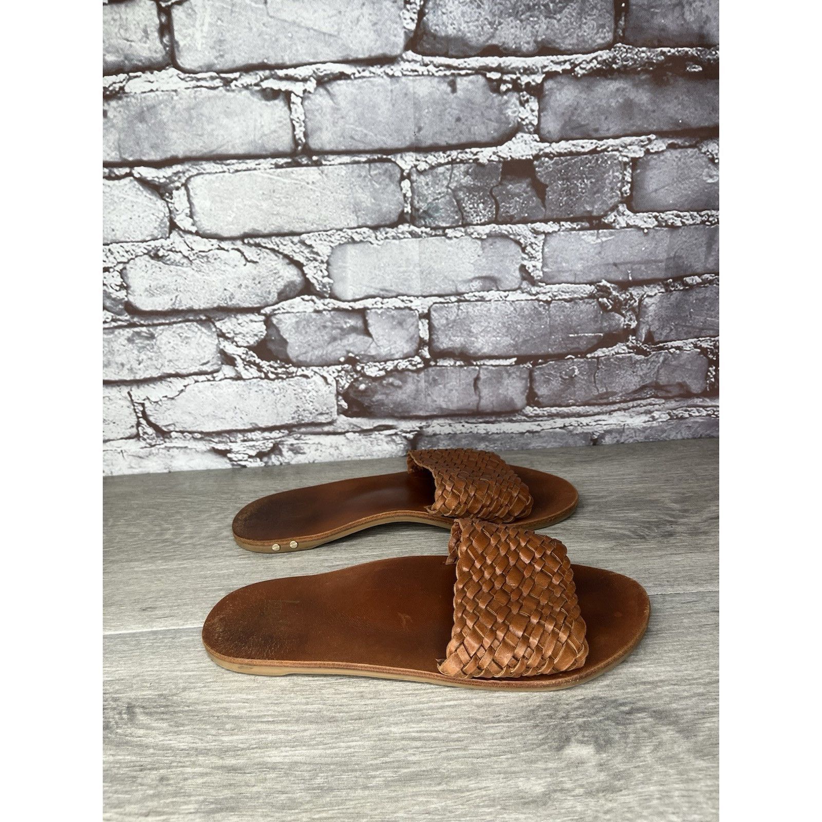 beek Beek Fairy Woven Brown Leather Weaves Flats Slides Sandals W Size US 8 / IT 38 - 12 Thumbnail