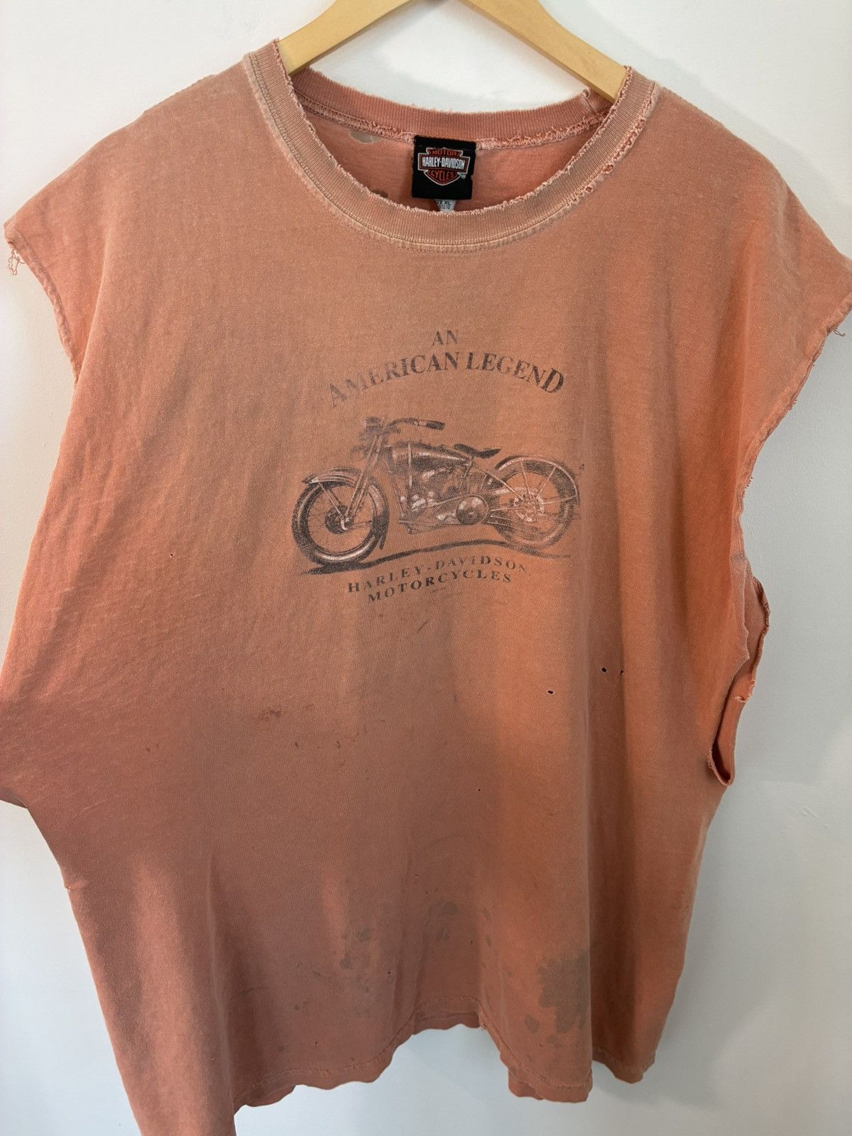 Harley Davidson Sun Faded Thrashed Orange Harley Davidson Cut Off Size US XXL / EU 58 / 5 - 1 Thumbnail