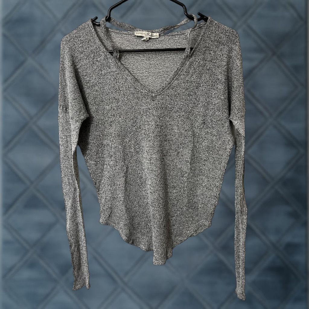 Express VINTAGE EXPRESS Shirt Women’s Small Gray Heather Open Shoulder V-Neck Dolman Blouse Womens Small Gray Heather Open Shoulder Blouse 90s? Size S / US 4 / IT 40 - 1 Thumbnail