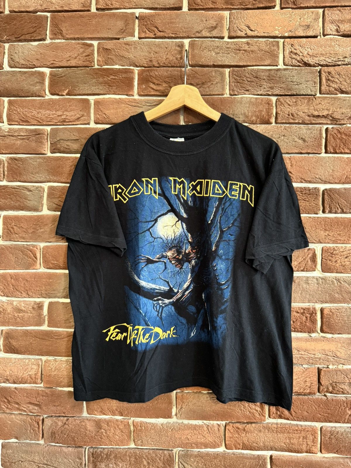 Band Tees Vintage 90s Iron Maiden Fear the dark Washed Metal Band Tee Size US L / EU 52-54 / 3 - 1 Thumbnail