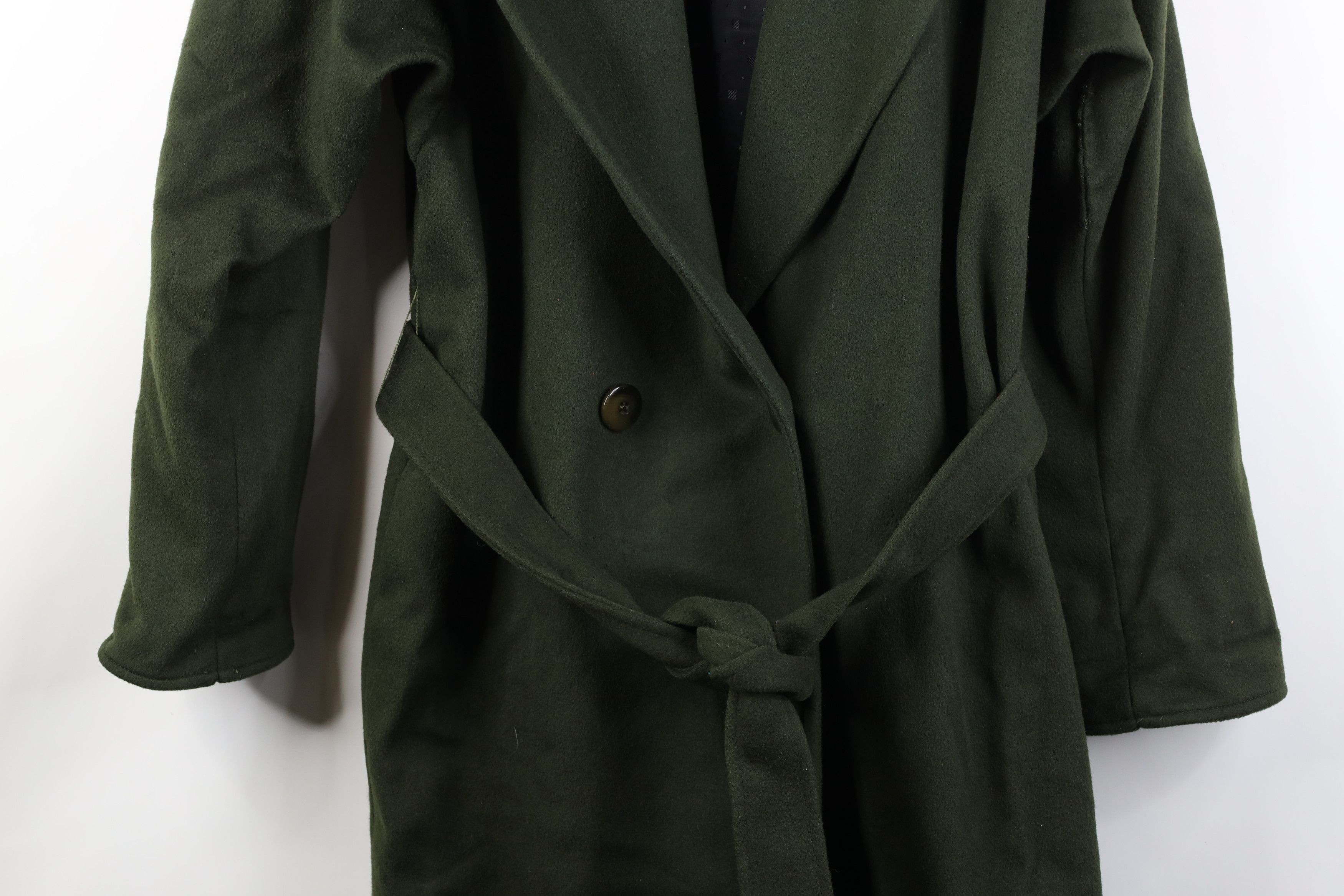 Vintage Vintage 90s Streetwear Belted Trench Coat Jacket Green USA Size XXL / US 16-18 / IT 52-54 - 3 Thumbnail