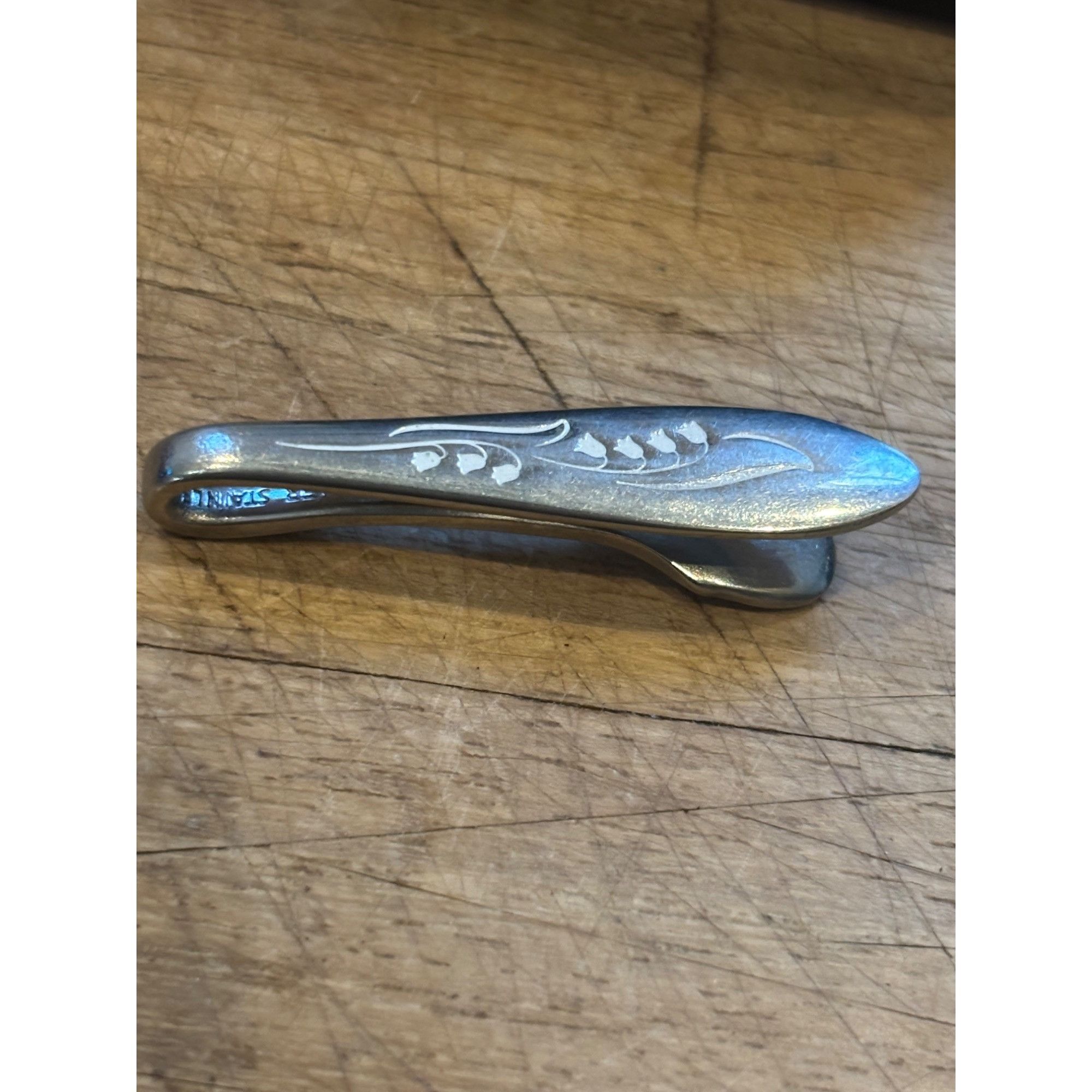 Other Sterling Silver Floral Design Tie Clip Size ONE SIZE - 4 Thumbnail
