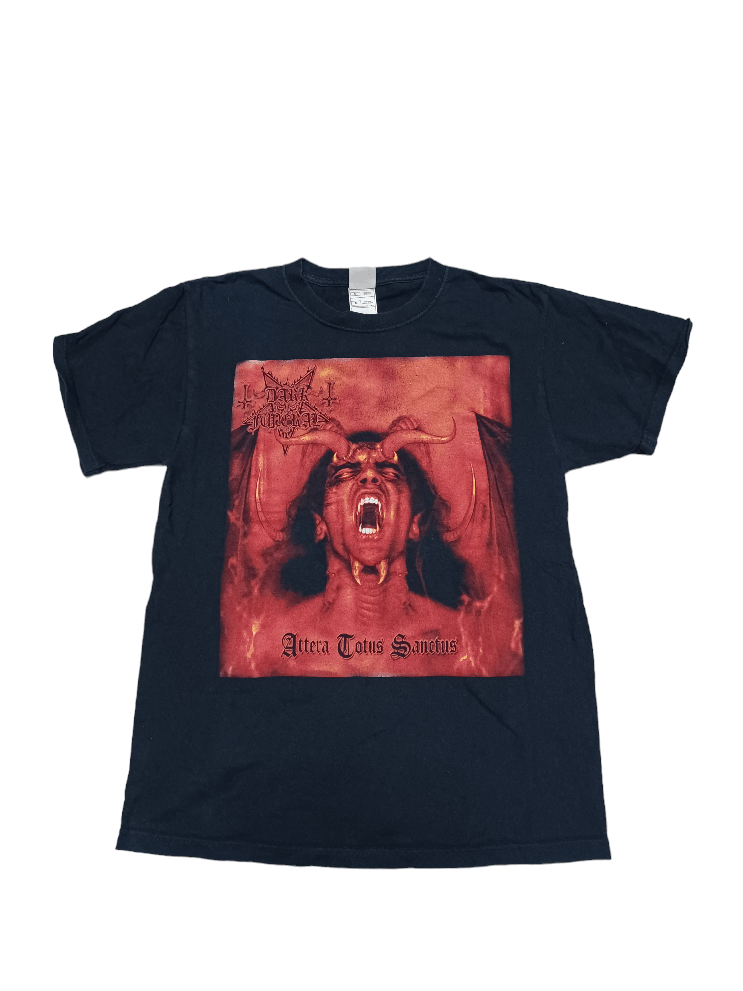 image of Band Tees x Fruit Of The Loom Dark Funeral 90's Vintage Fotl Band Tee Devil in Black (Size Medium)
