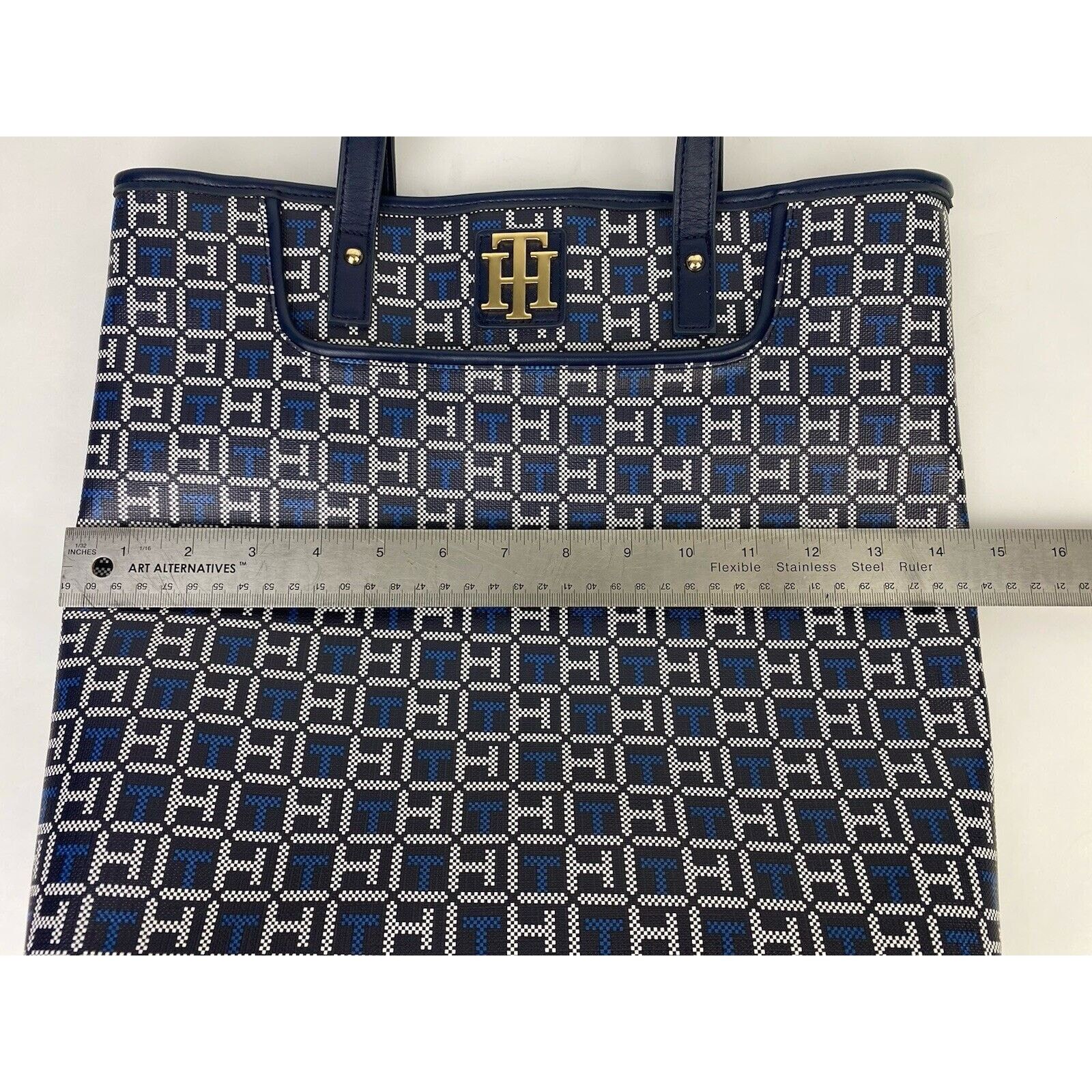 Tommy Hilfiger Tommy Hilfiger Blue Tote Logo Monogram Purse Shoulder Bag Size ONE SIZE - 21 Thumbnail