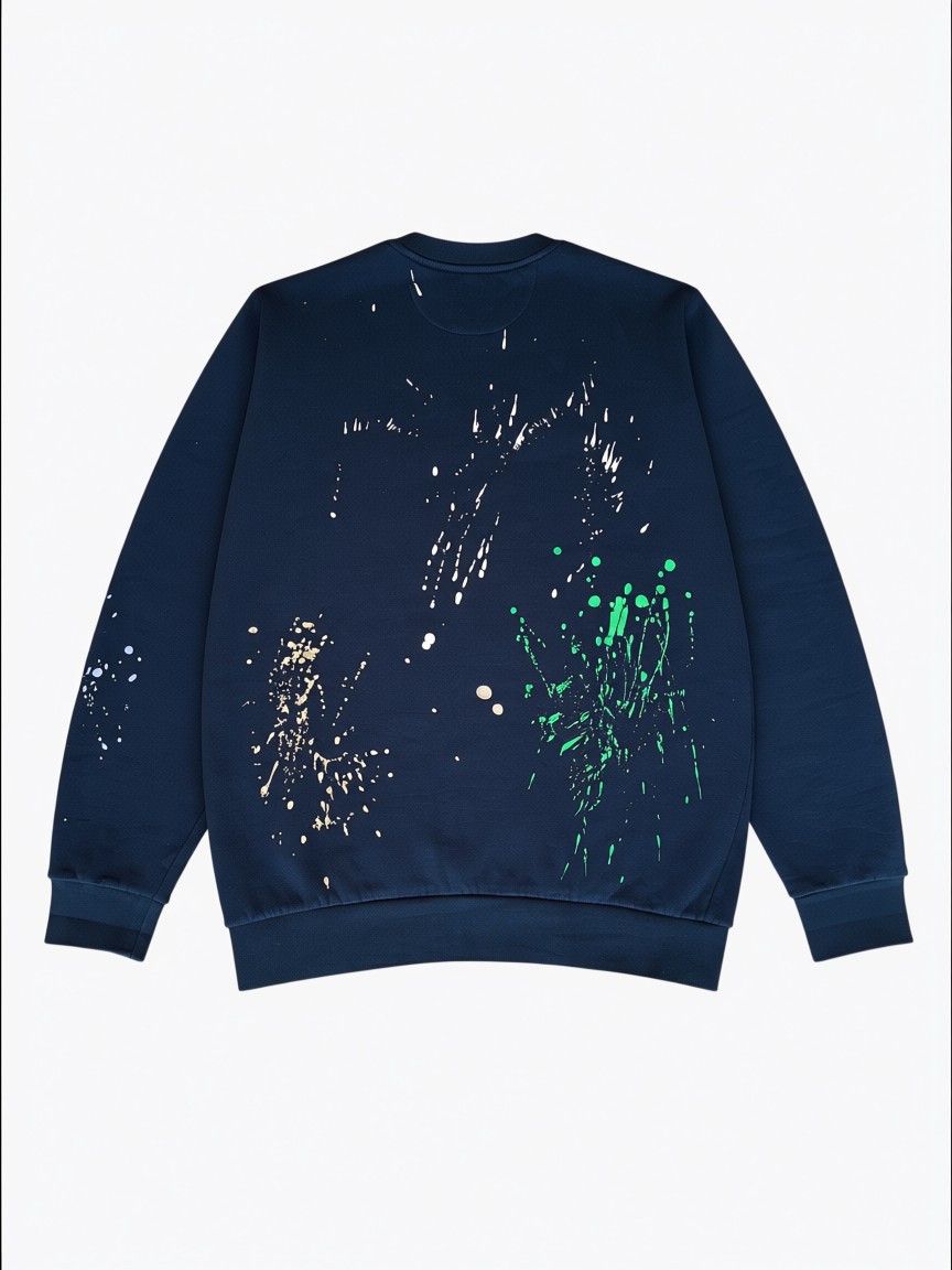 Paul Smith Paul Smith - Navy "Artist Stripe" Paint Splatter Sweatshirt Size US M / EU 48-50 / 2 - 3 Thumbnail