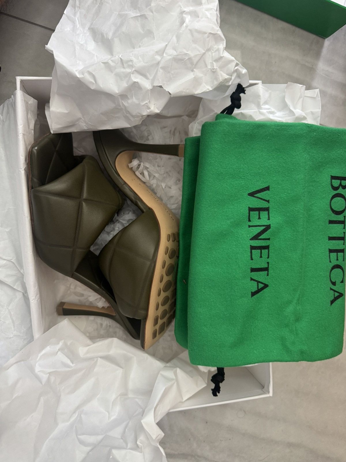 Bottega Veneta Bottega Veneta padded mule green Size US 7.5 / IT 37.5 - 3 Thumbnail