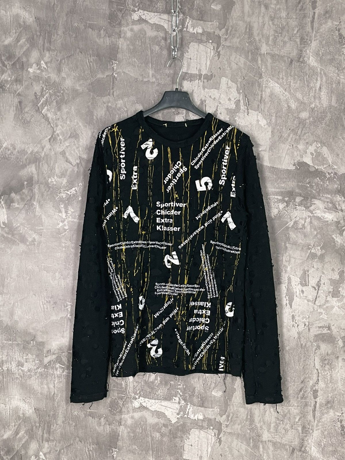 Japanese Brand × Vintage Vintage Diesel style Distressed y2k sweater Long sleeve Size US M / EU 48-50 / 2 - 1 Thumbnail