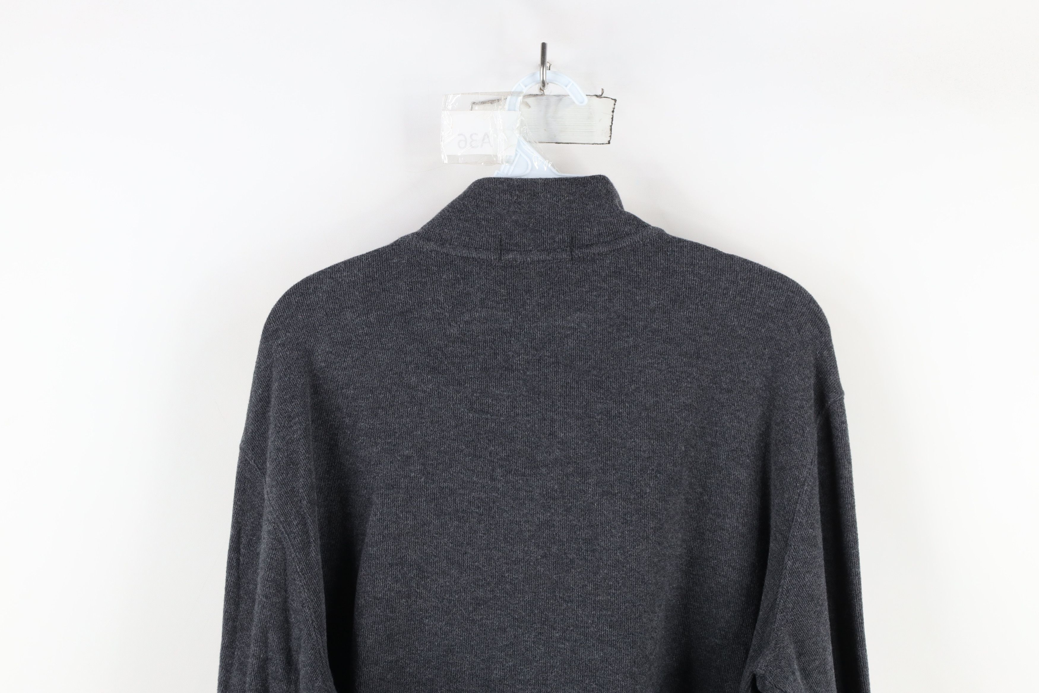 Ralph Lauren × Vintage Vintage Ralph Lauren Ribbed Knit Half Zip Sweater Gray Size US M / EU 48-50 / 2 - 12 Thumbnail